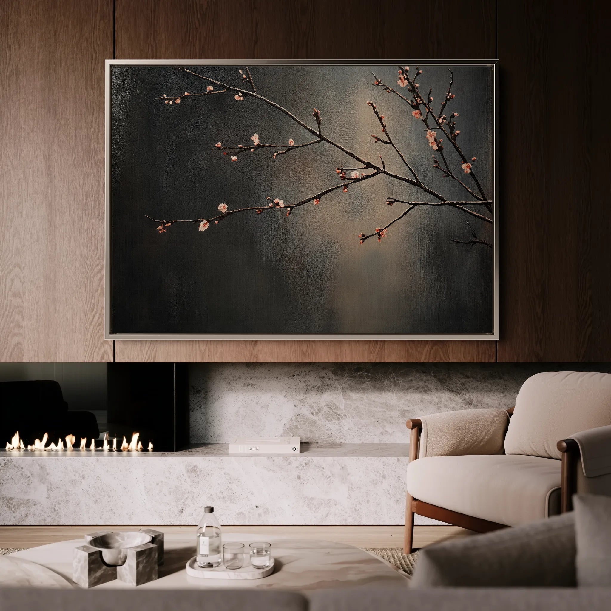 Floral 947 Canvas Art 18" x 24" / 45 x 60 cm / Black