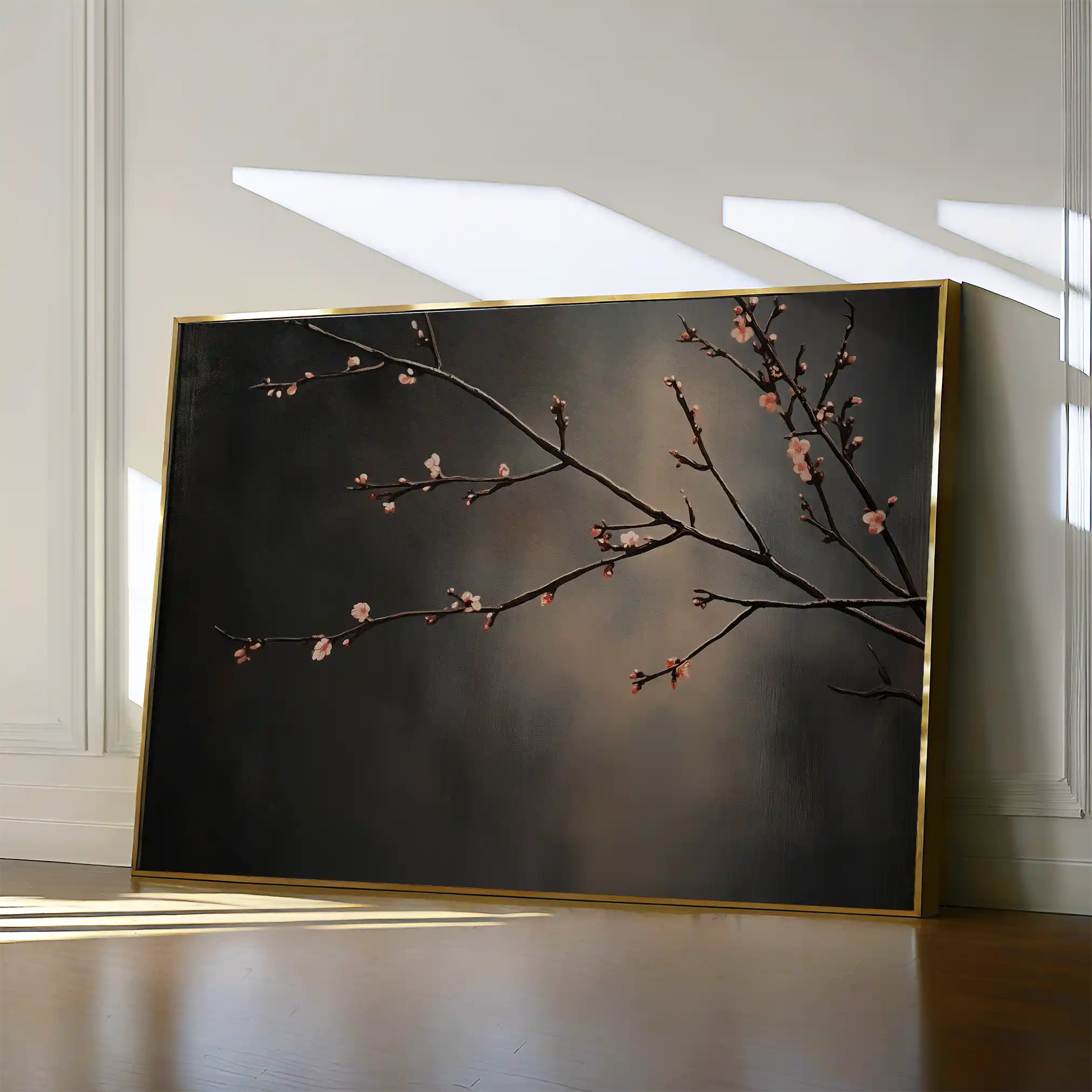 Floral 947 Canvas Art 60 x 40 cm / Black