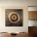 Abstract 948 Canvas Art 16" x 16" / 40 x 40 cm / Black