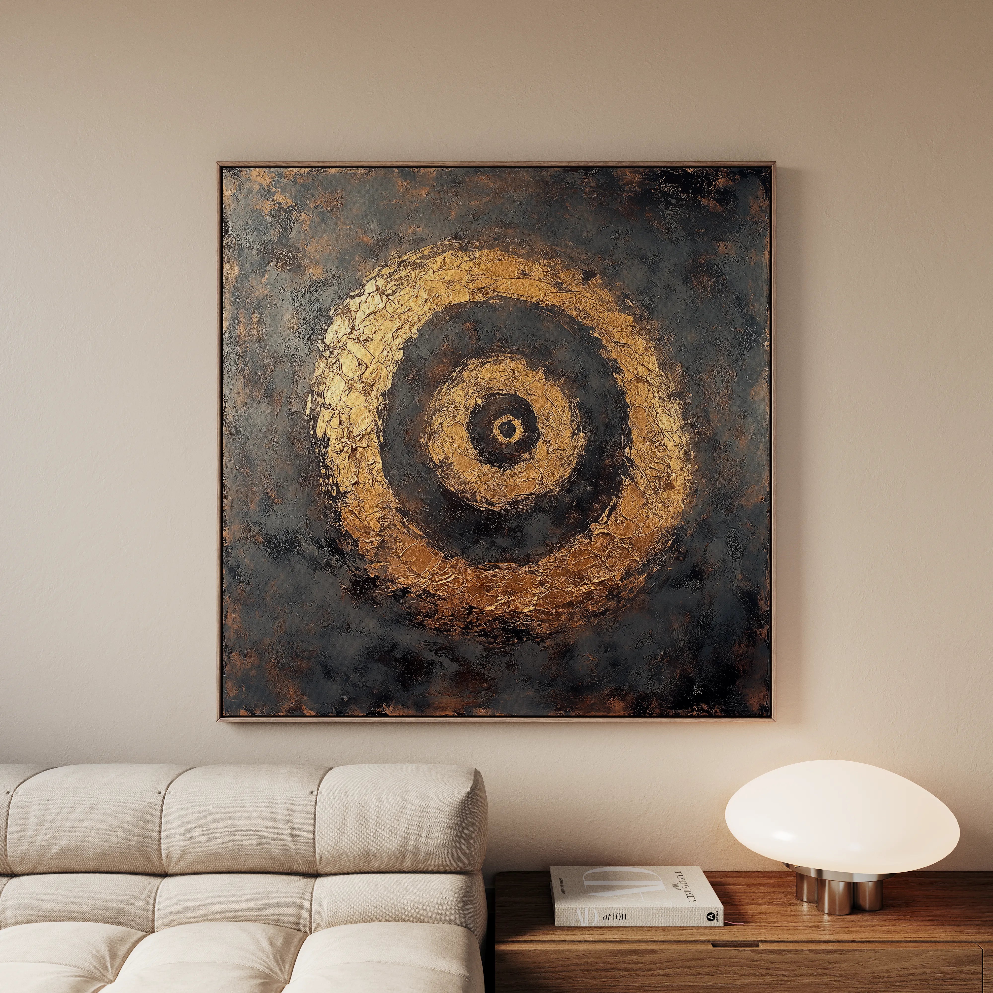 Abstract 948 Canvas Art 16" x 16" / 40 x 40 cm / Black