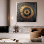 Abstract 948 Canvas Art 16" x 16" / 40 x 40 cm / Black