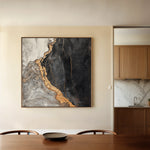 Abstract 949 Canvas Art 16" x 16" / 40 x 40 cm / Black