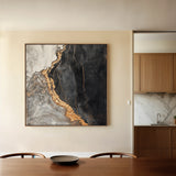 Abstract 949 Canvas Art 16" x 16" / 40 x 40 cm / Black