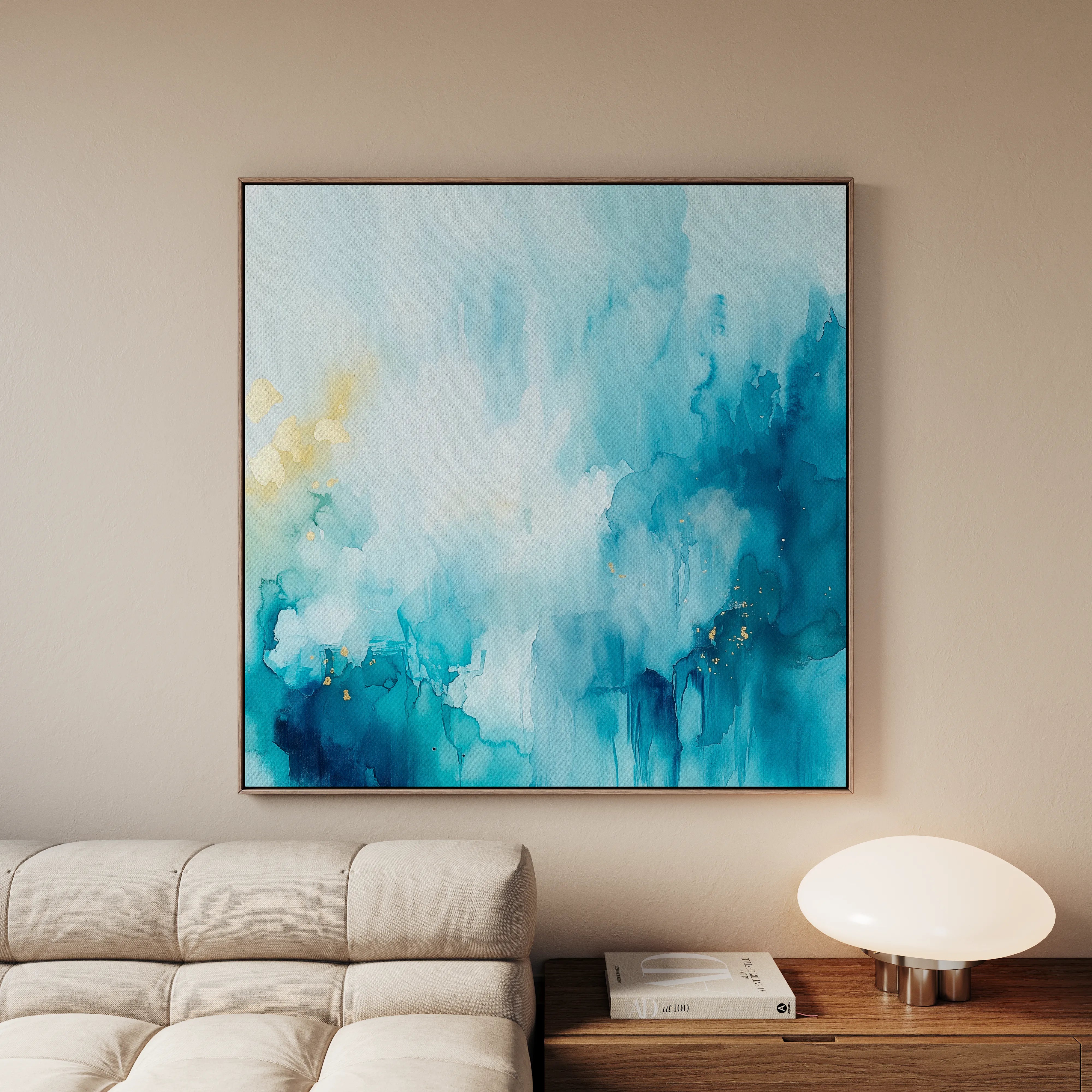 Abstract 950 Canvas Art 16" x 16" / 40 x 40 cm / Black