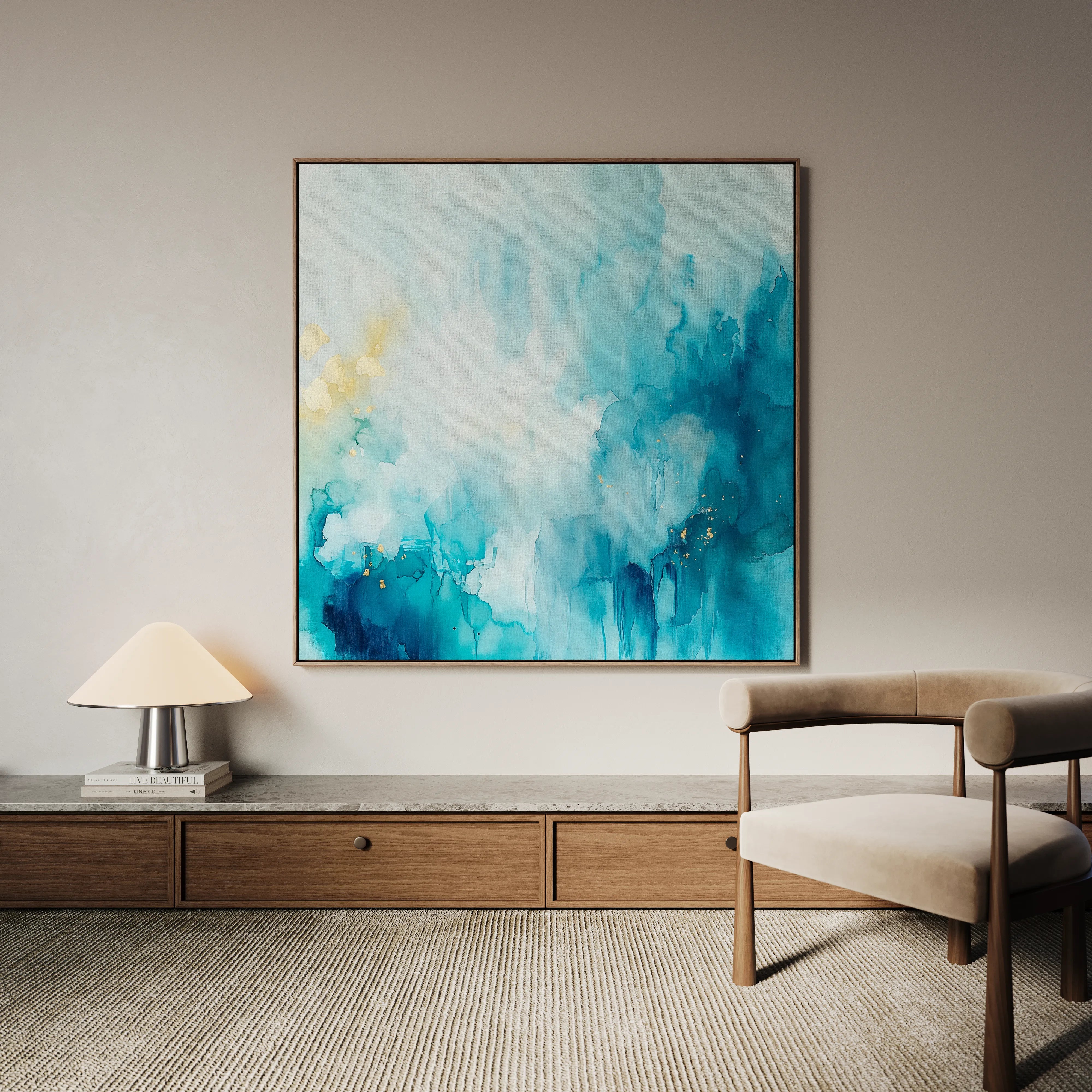 Abstract 950 Canvas Art 16" x 16" / 40 x 40 cm / Black