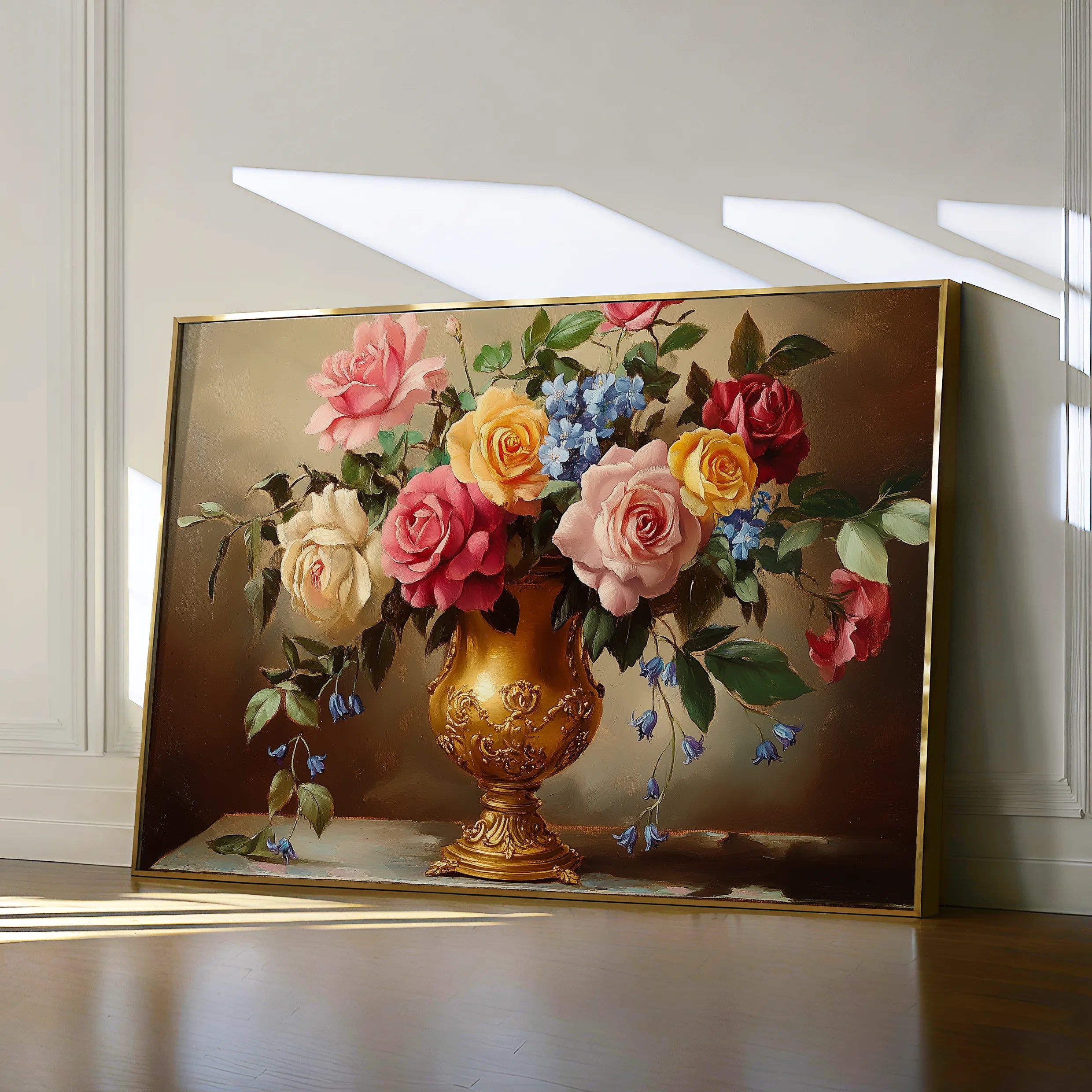 Floral 950 Canvas Art 18" x 24" / 45 x 60 cm / Black