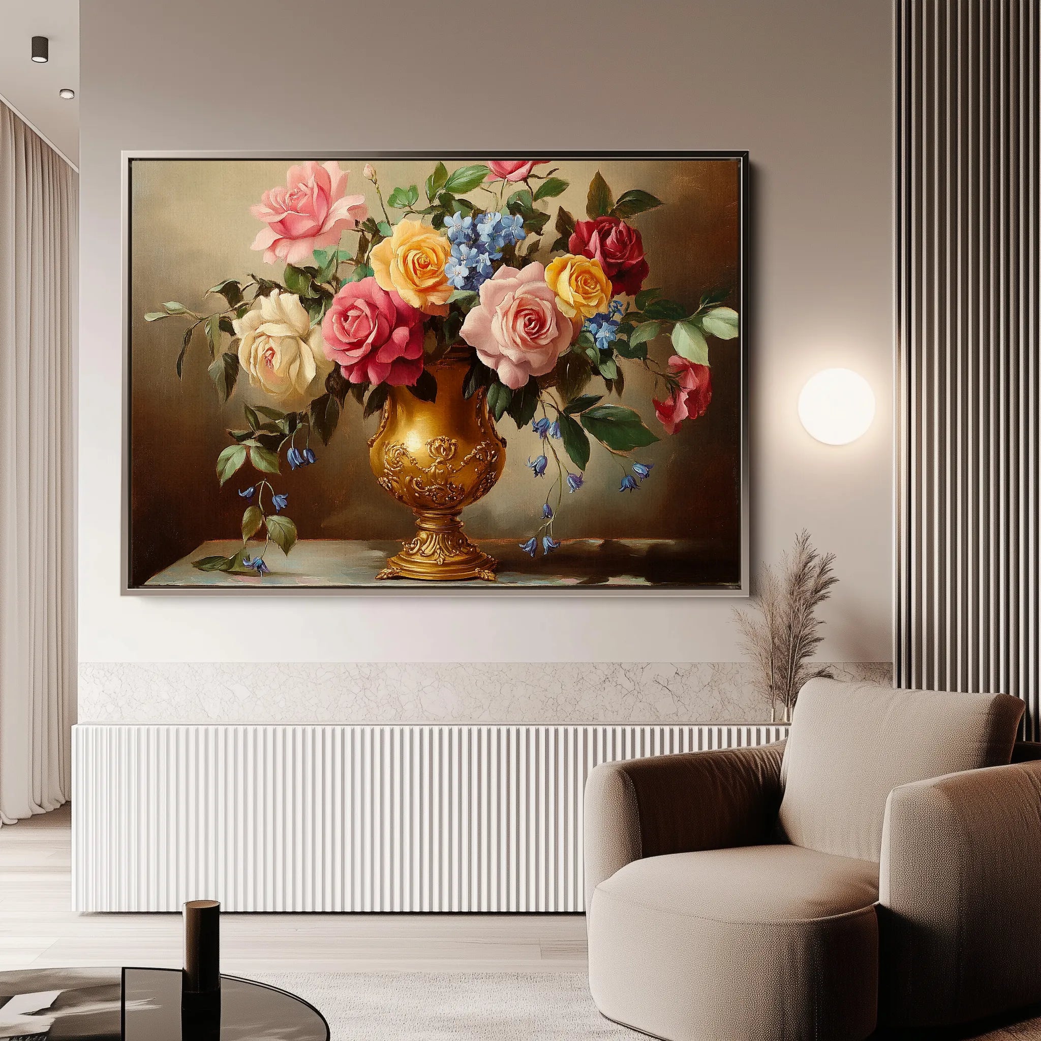Floral 950 Canvas Art 18" x 24" / 45 x 60 cm / Black