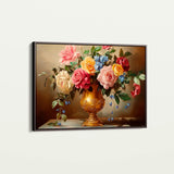 Floral 950 Canvas Art 18" x 24" / 45 x 60 cm / Black