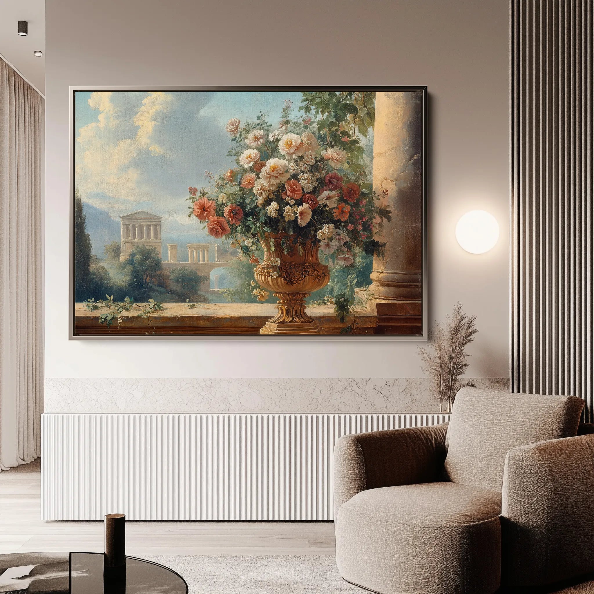 Floral 951 Canvas Art 18" x 24" / 45 x 60 cm / Black