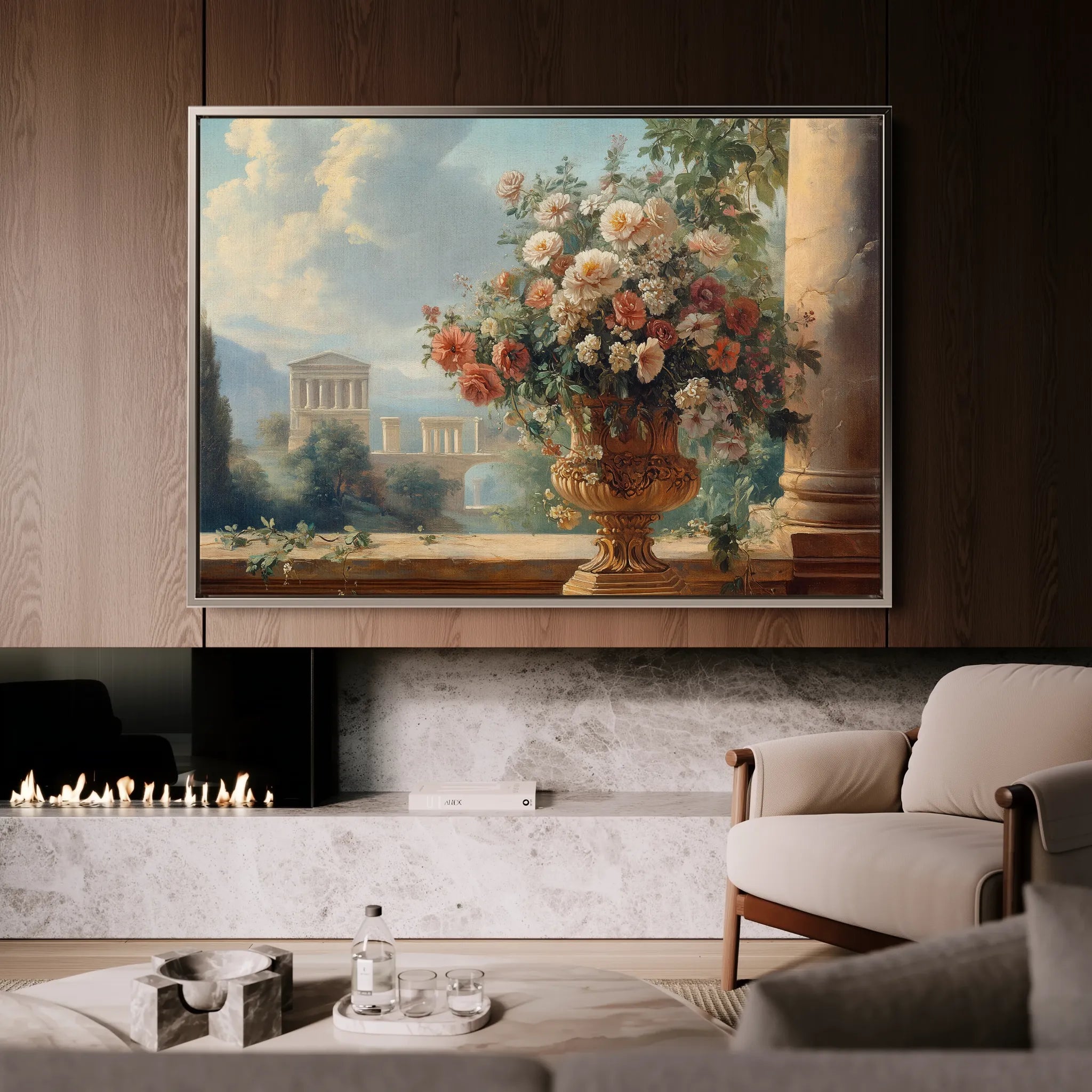Floral 951 Canvas Art 18" x 24" / 45 x 60 cm / Black