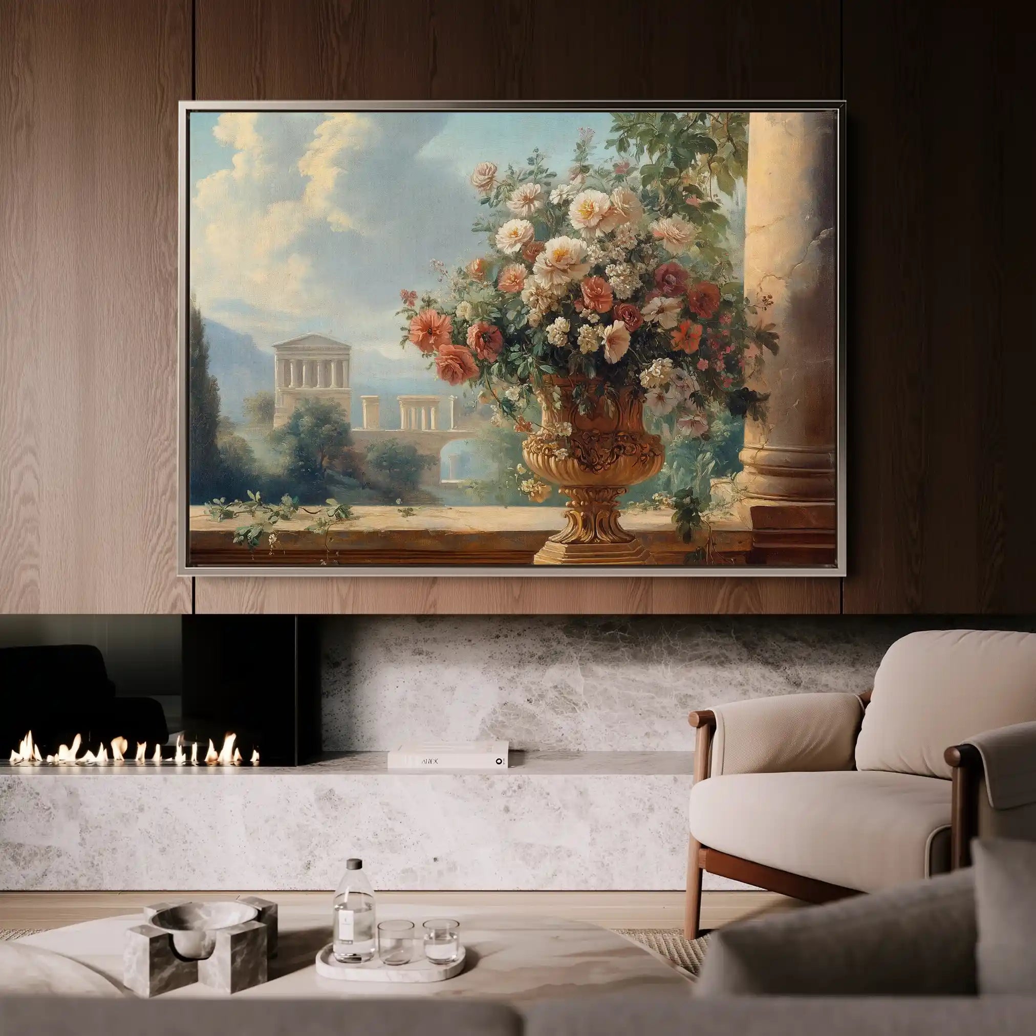 Floral 951 Canvas Art 60 x 40 cm / Black