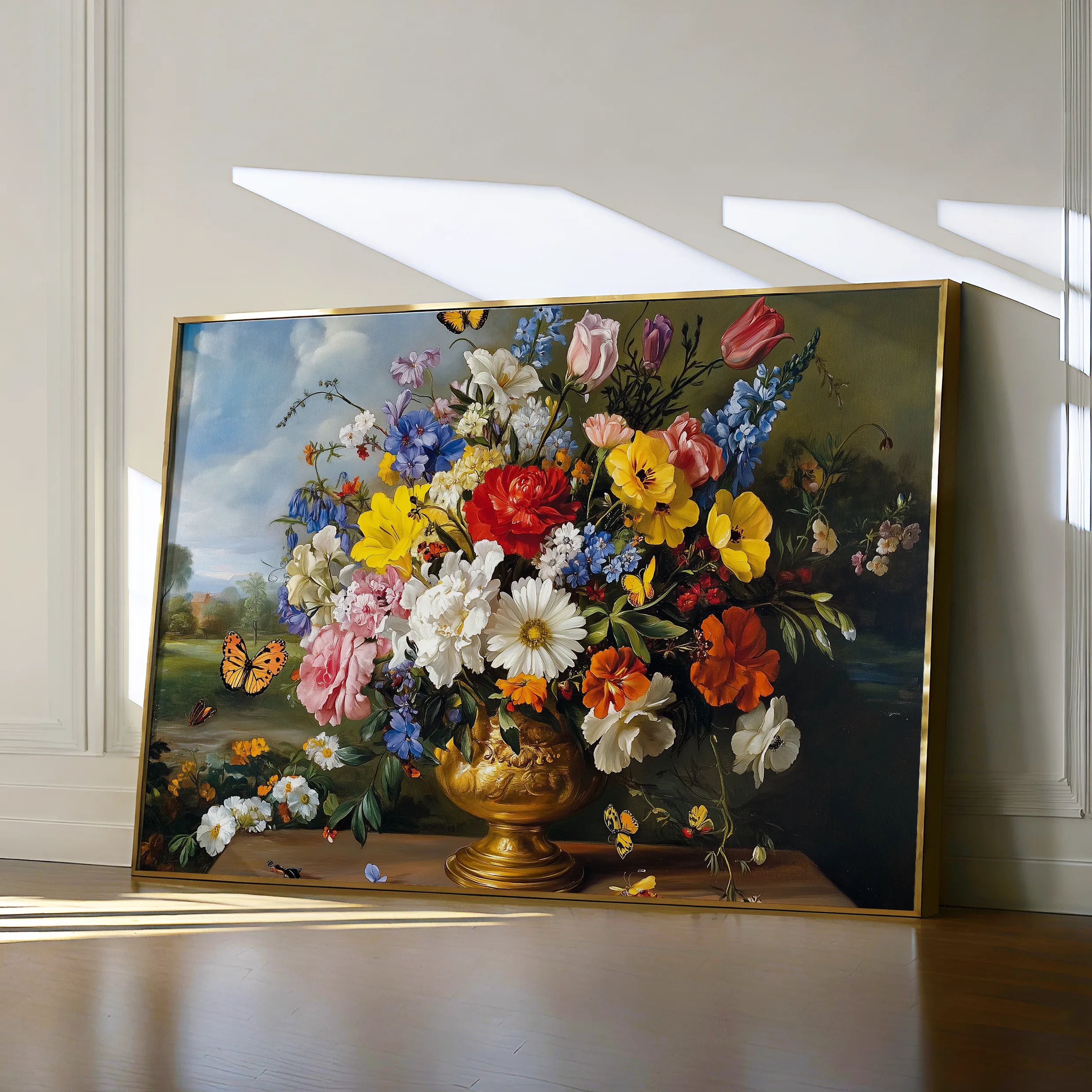 Floral 952 Canvas Art 18" x 24" / 45 x 60 cm / Black