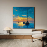 Abstract 953 Canvas Art 16" x 16" / 40 x 40 cm / Black