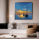 Abstract 953 Canvas Art 16" x 16" / 40 x 40 cm / Black