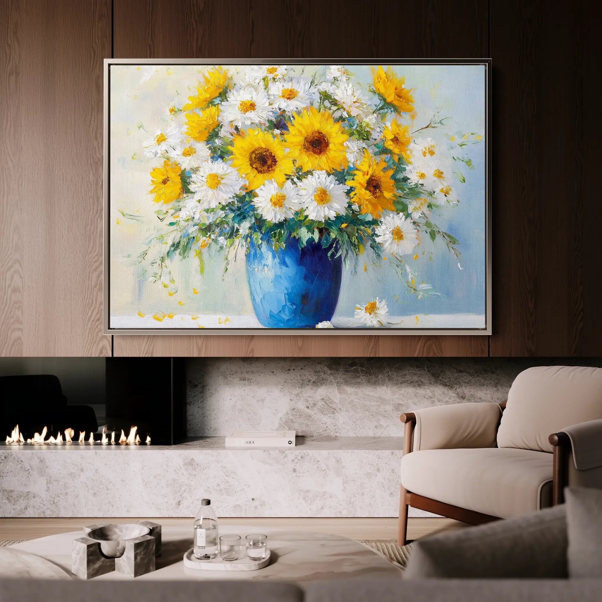 Floral 955 Canvas Art 18" x 24" / 45 x 60 cm / Black
