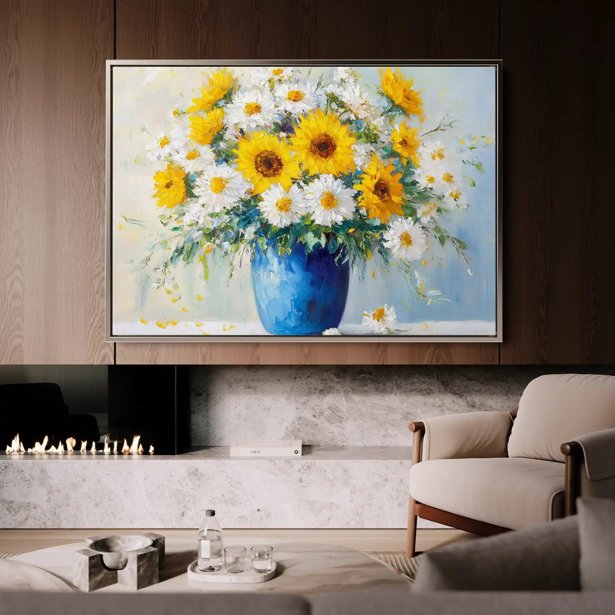 Floral 955 Canvas Art 60 x 40 cm / Black