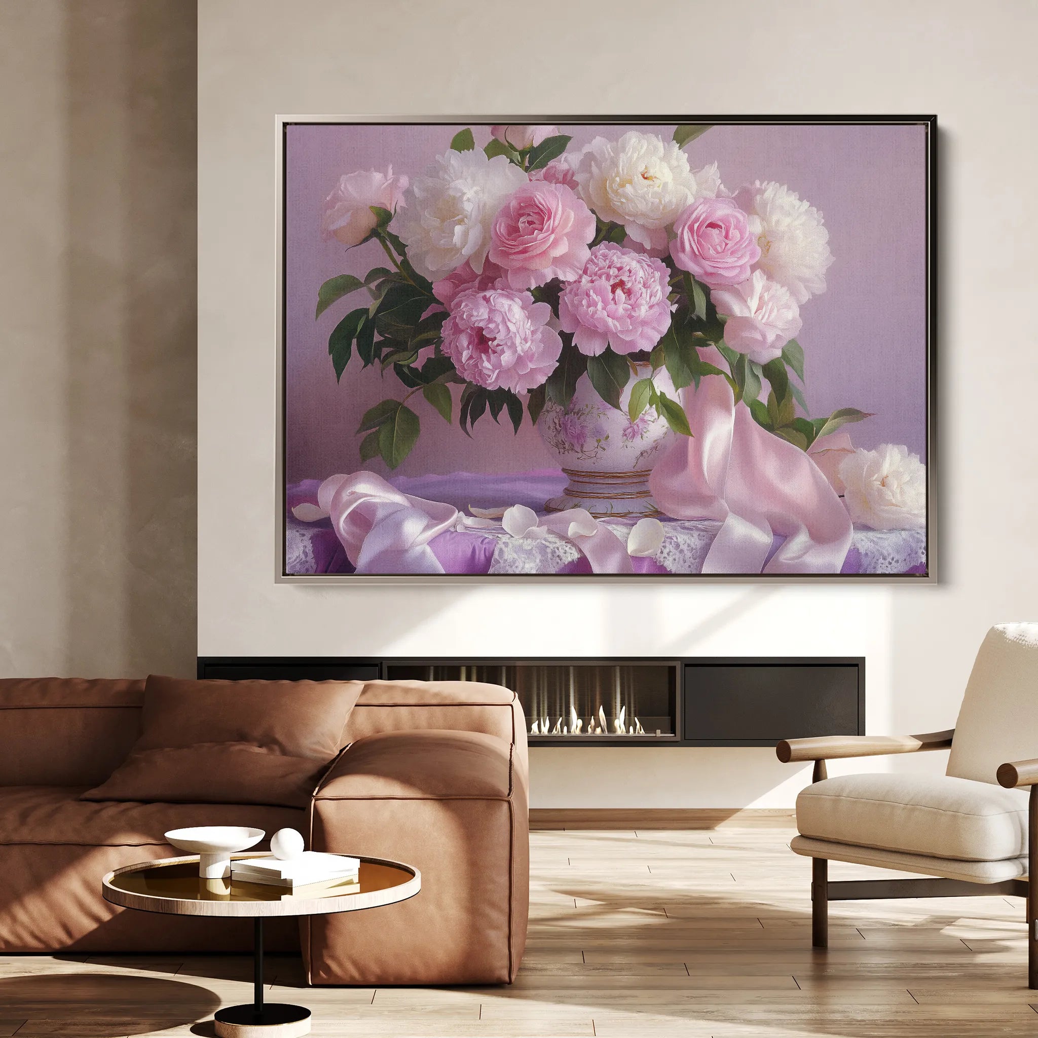 Floral 956 Canvas Art 18" x 24" / 45 x 60 cm / Black