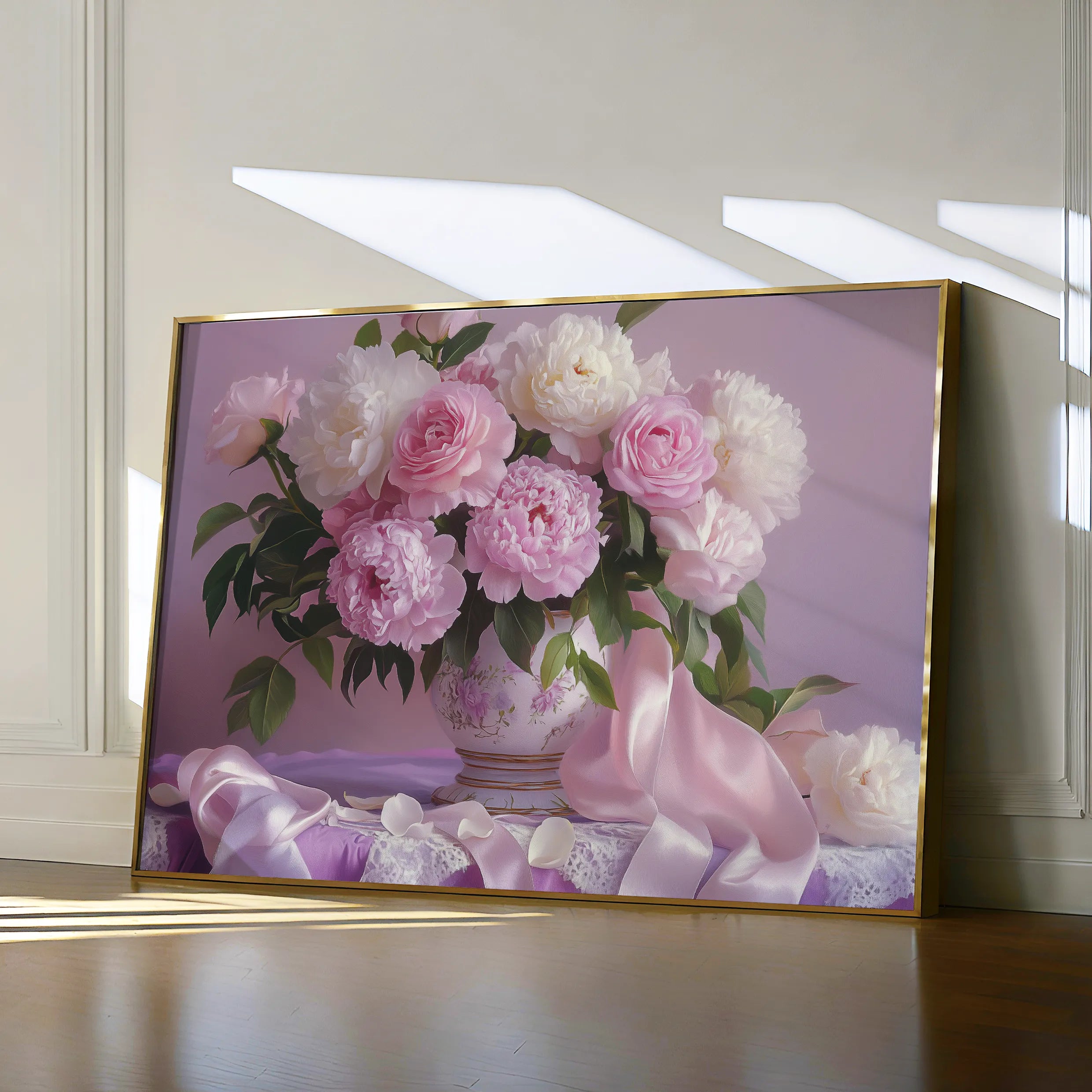 Floral 956 Canvas Art 18" x 24" / 45 x 60 cm / Black