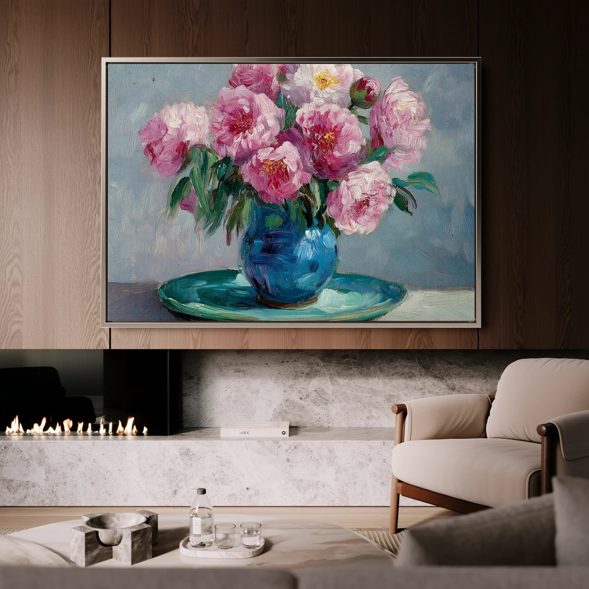 Floral 958 Canvas Art 18" x 24" / 45 x 60 cm / Black