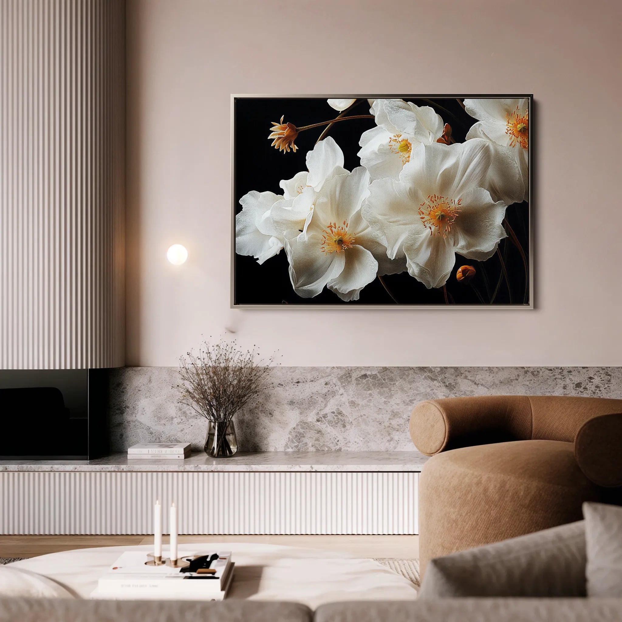 Floral 960 Canvas Art 18" x 24" / 45 x 60 cm / Black