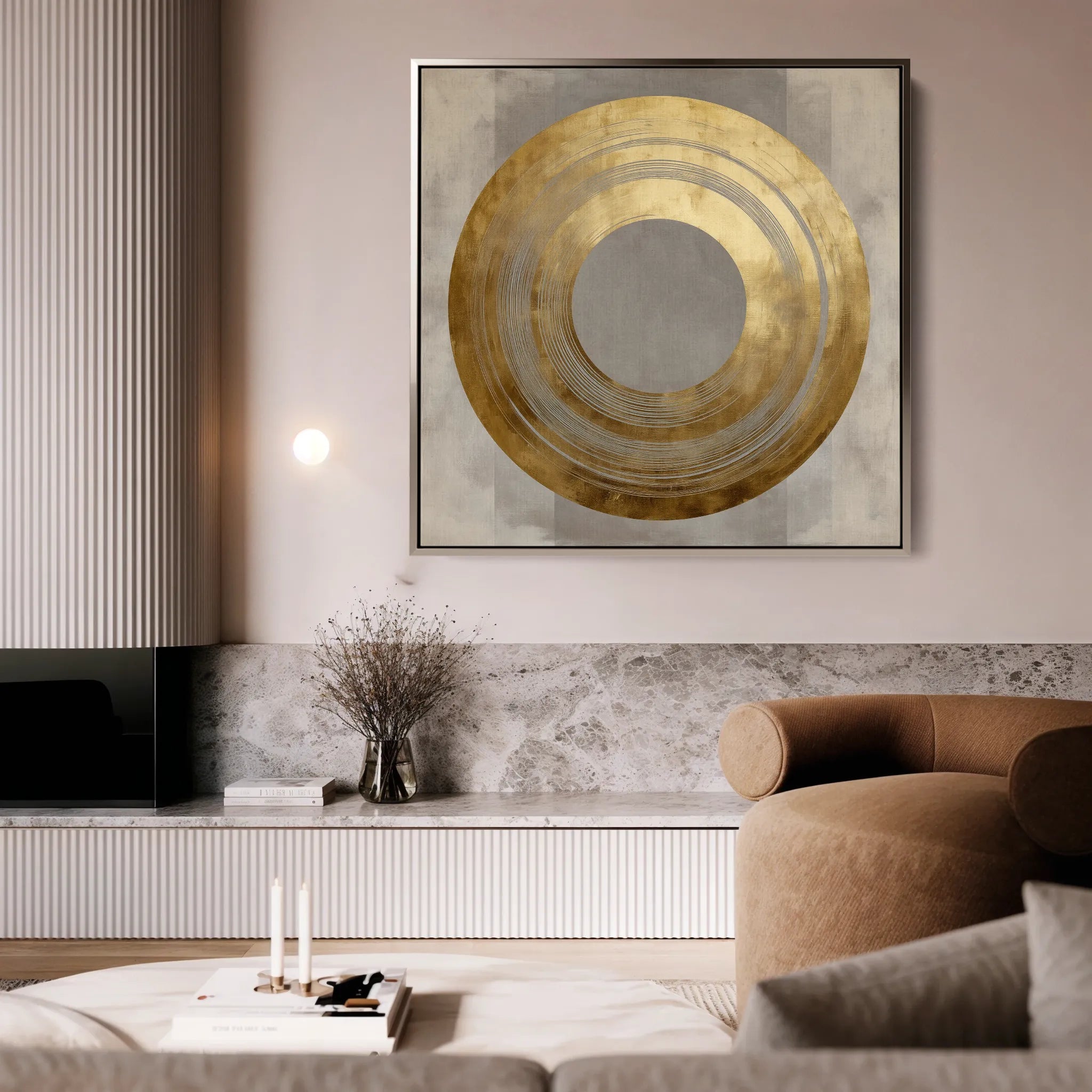 Abstract 961 Canvas Art 16" x 16" / 40 x 40 cm / Black