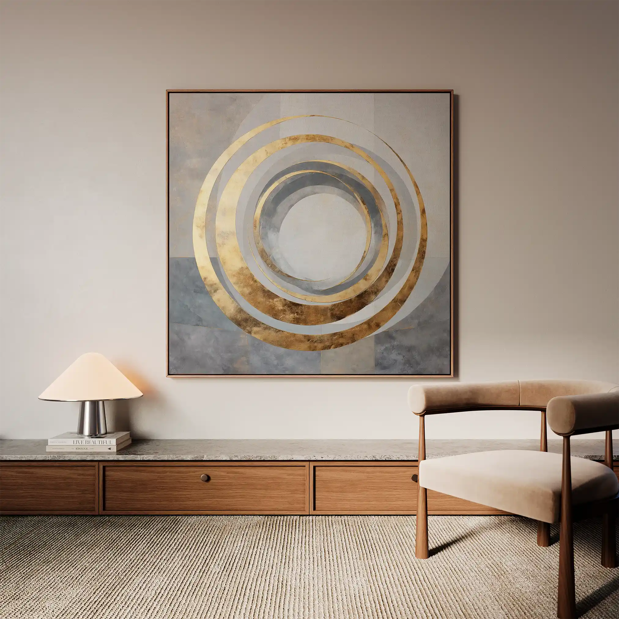 Abstract 962 Canvas Art 16" x 16" / 40 x 40 cm / Black