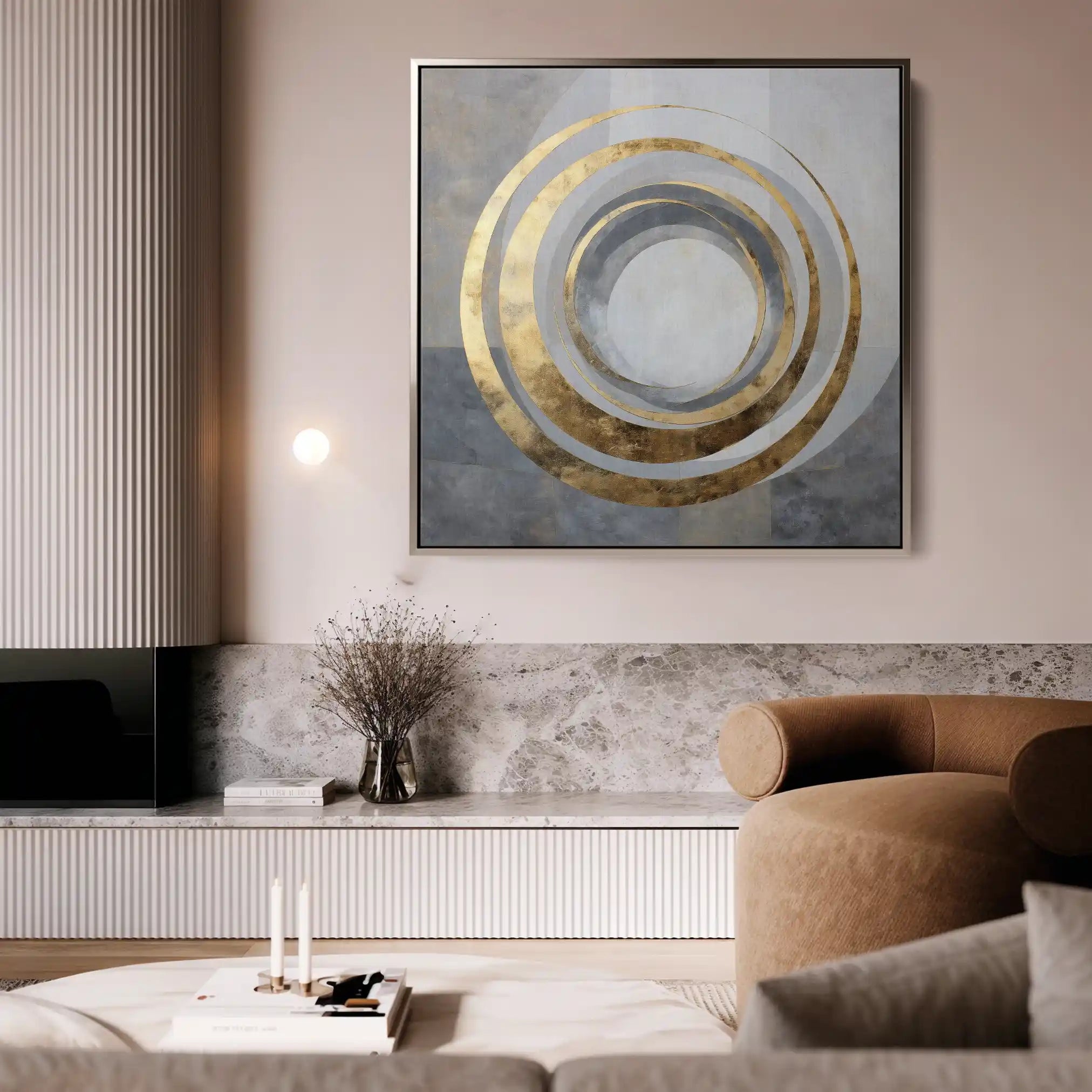 Abstract 962 Canvas Art 16" x 16" / 40 x 40 cm / Black