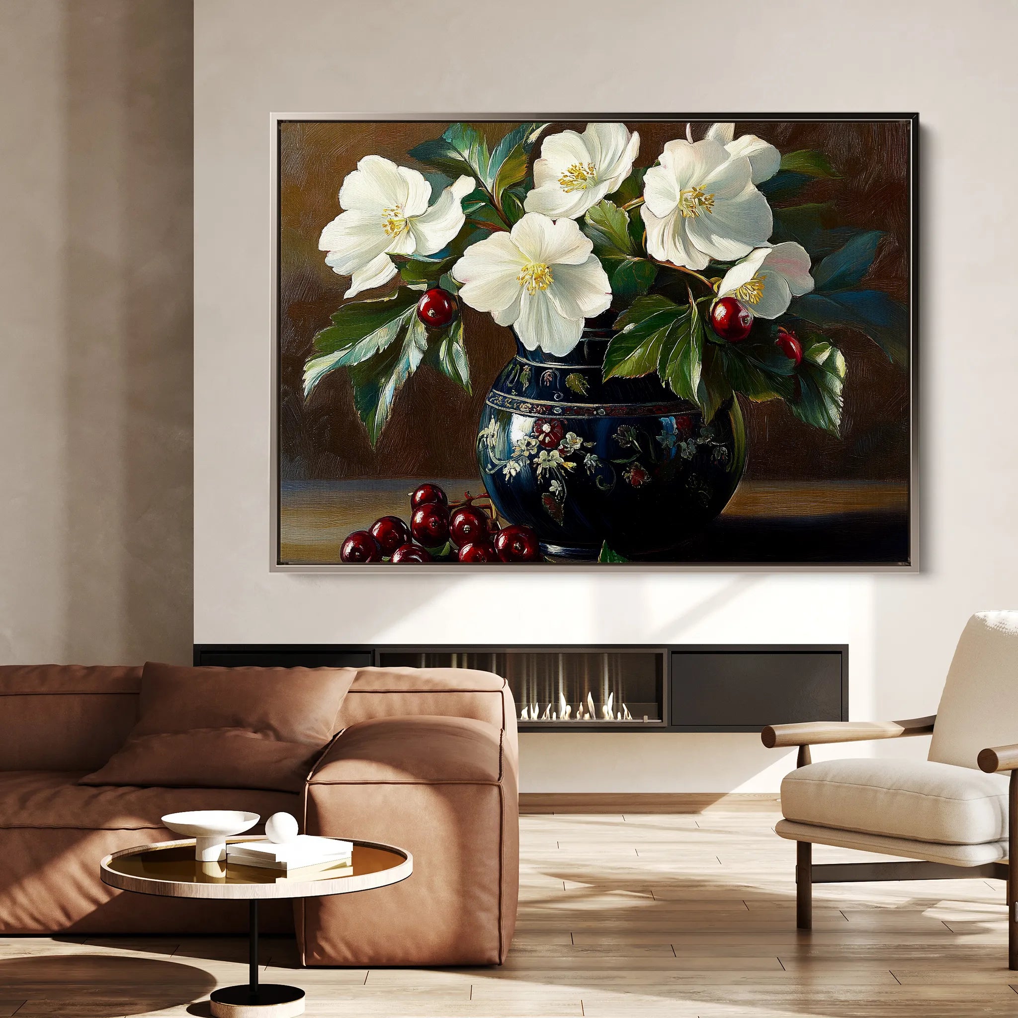Floral 962 Canvas Art 18" x 24" / 45 x 60 cm / Black
