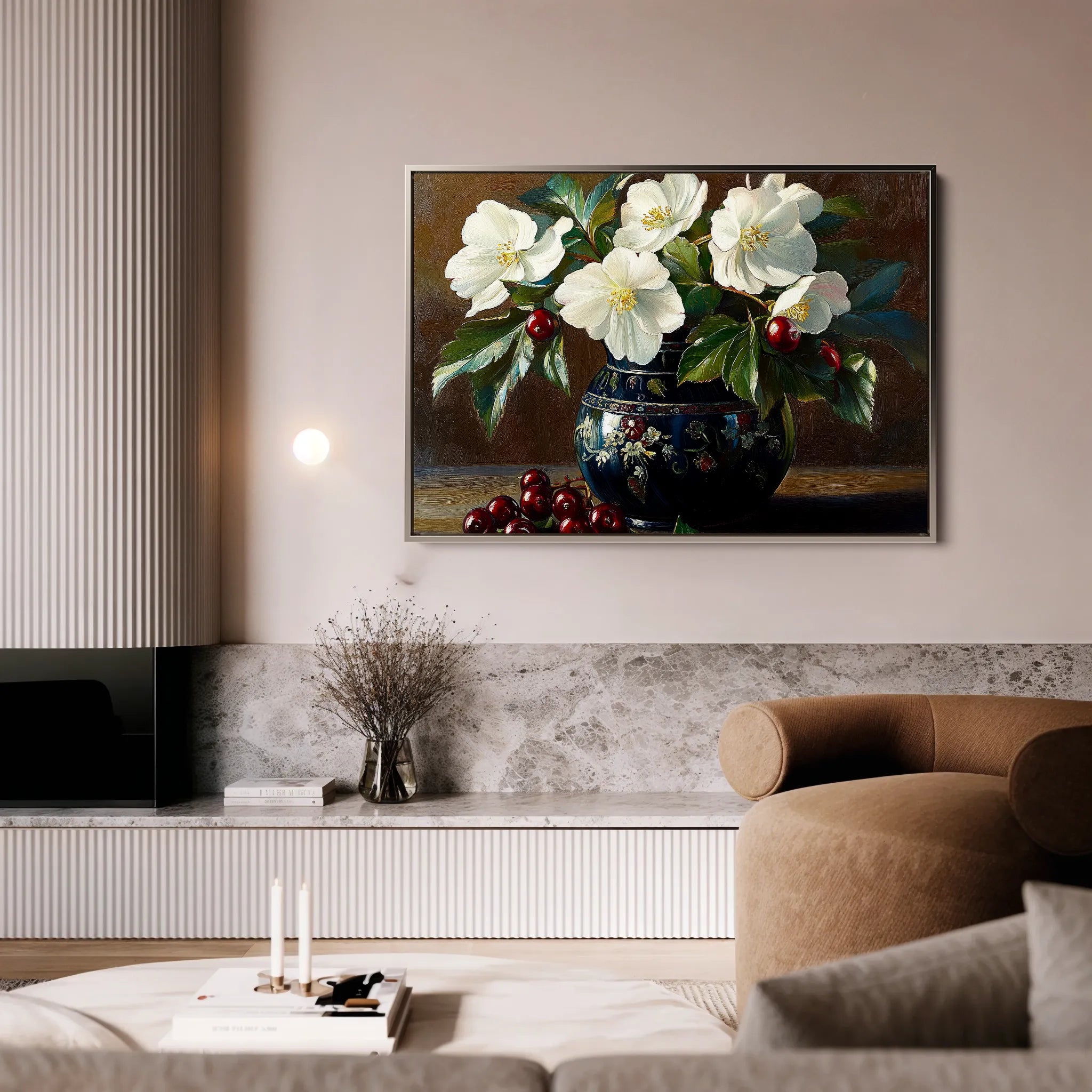 Floral 962 Canvas Art 18" x 24" / 45 x 60 cm / Black