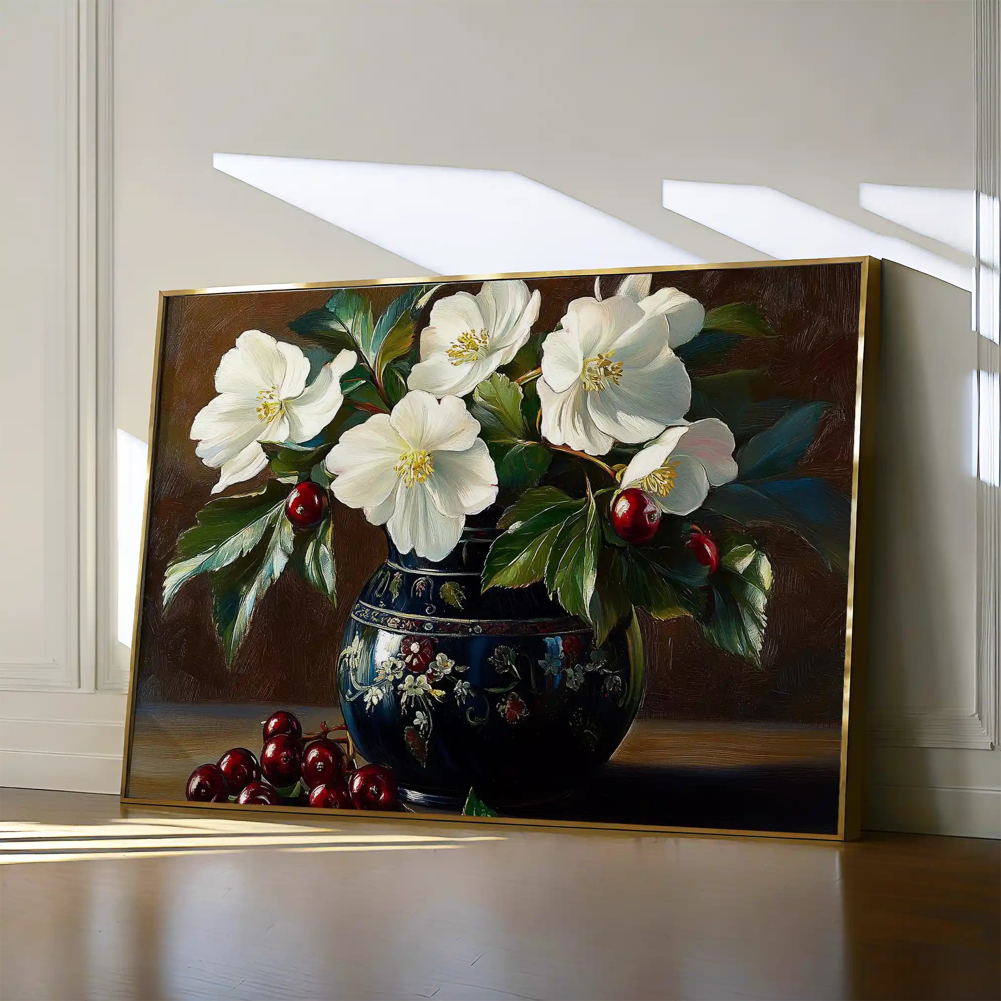 Floral 962 Canvas Art 60 x 40 cm / Black