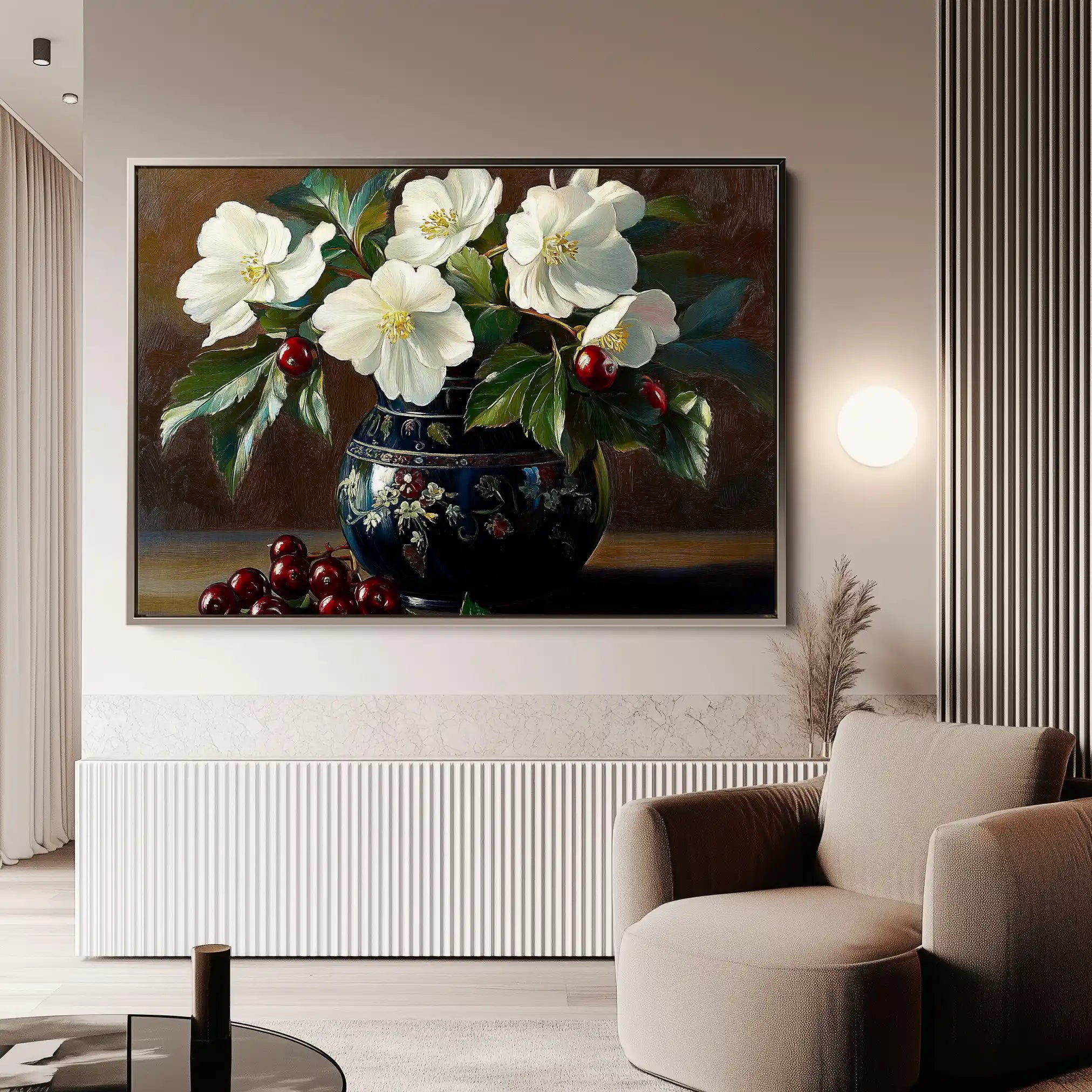 Floral 962 Canvas Art 60 x 40 cm / Black