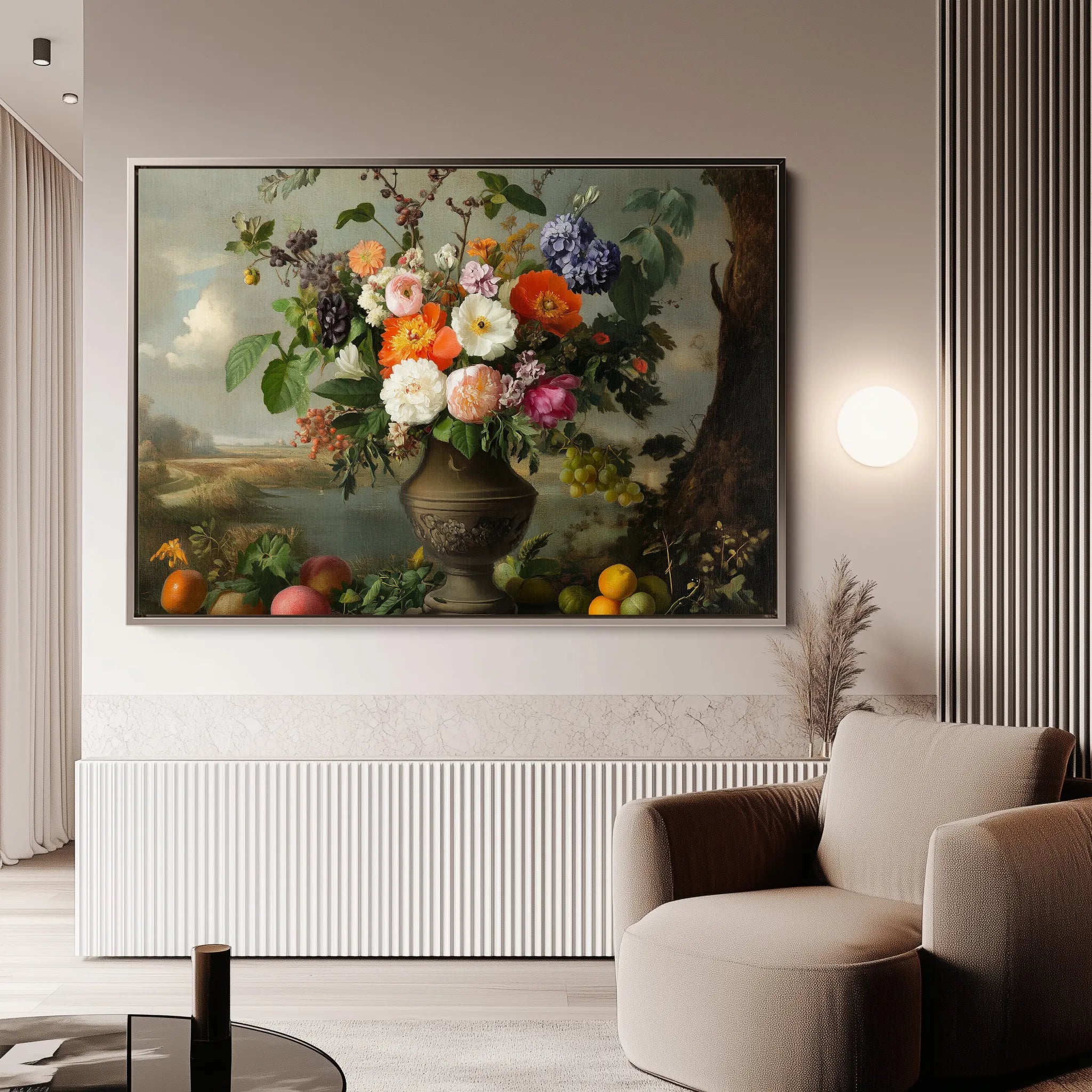 Floral 963 Canvas Art 18" x 24" / 45 x 60 cm / Black