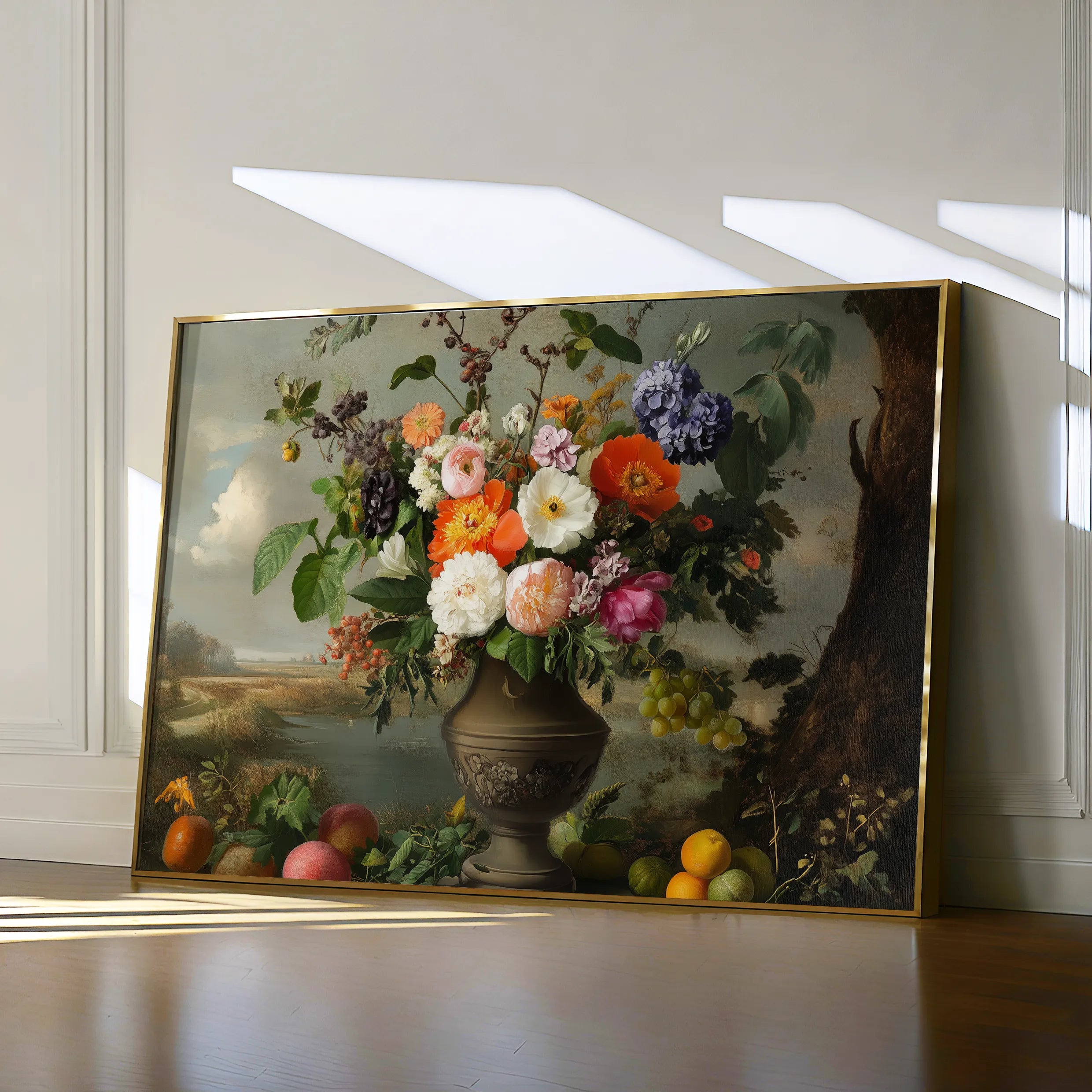 Floral 963 Canvas Art 18" x 24" / 45 x 60 cm / Black