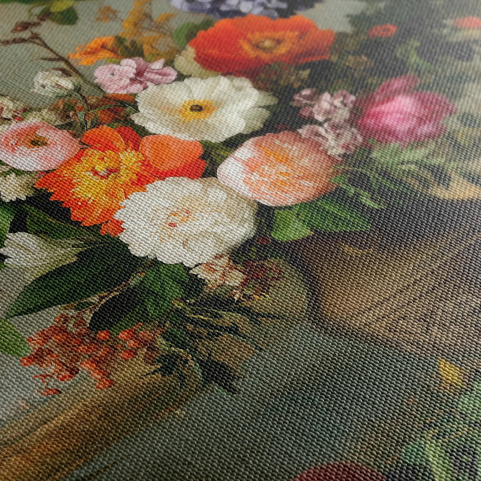 Floral 963 Canvas Art 18" x 24" / 45 x 60 cm / Black