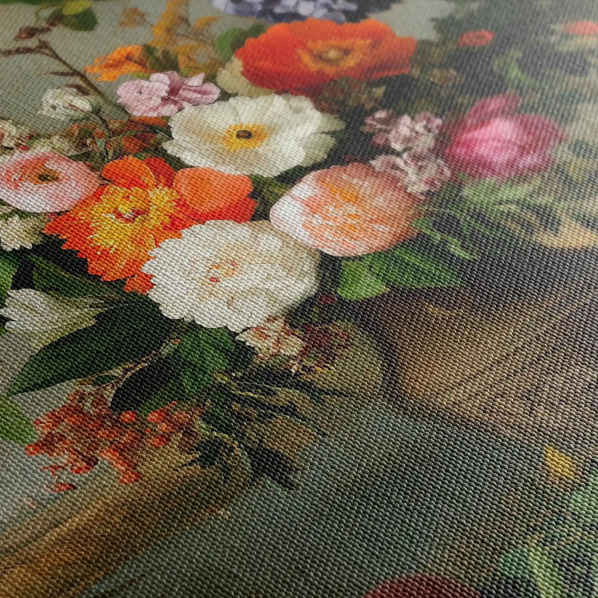 Floral 963 Canvas Art 60 x 40 cm / Black