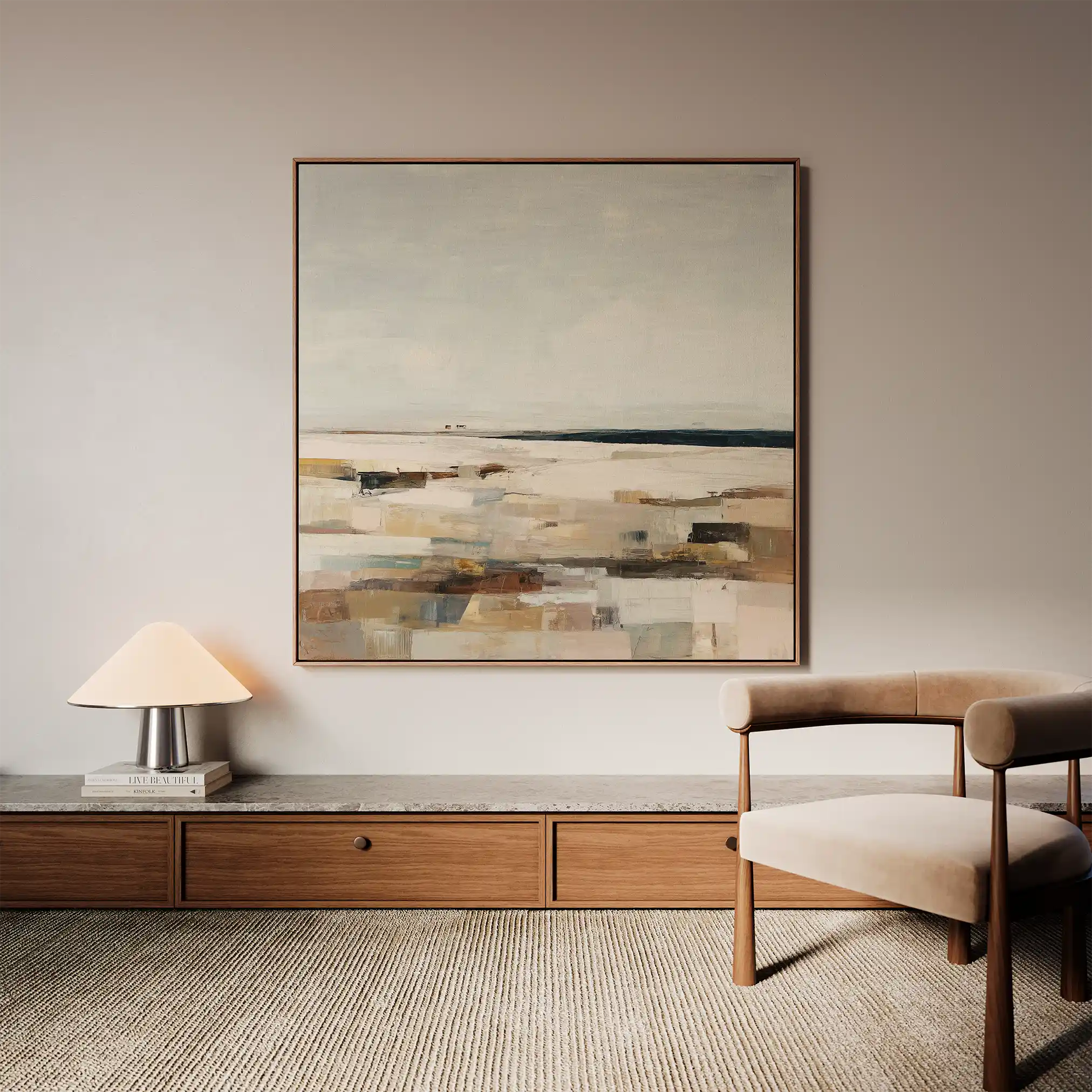 Abstract 964 Canvas Art 16" x 16" / 40 x 40 cm / Black