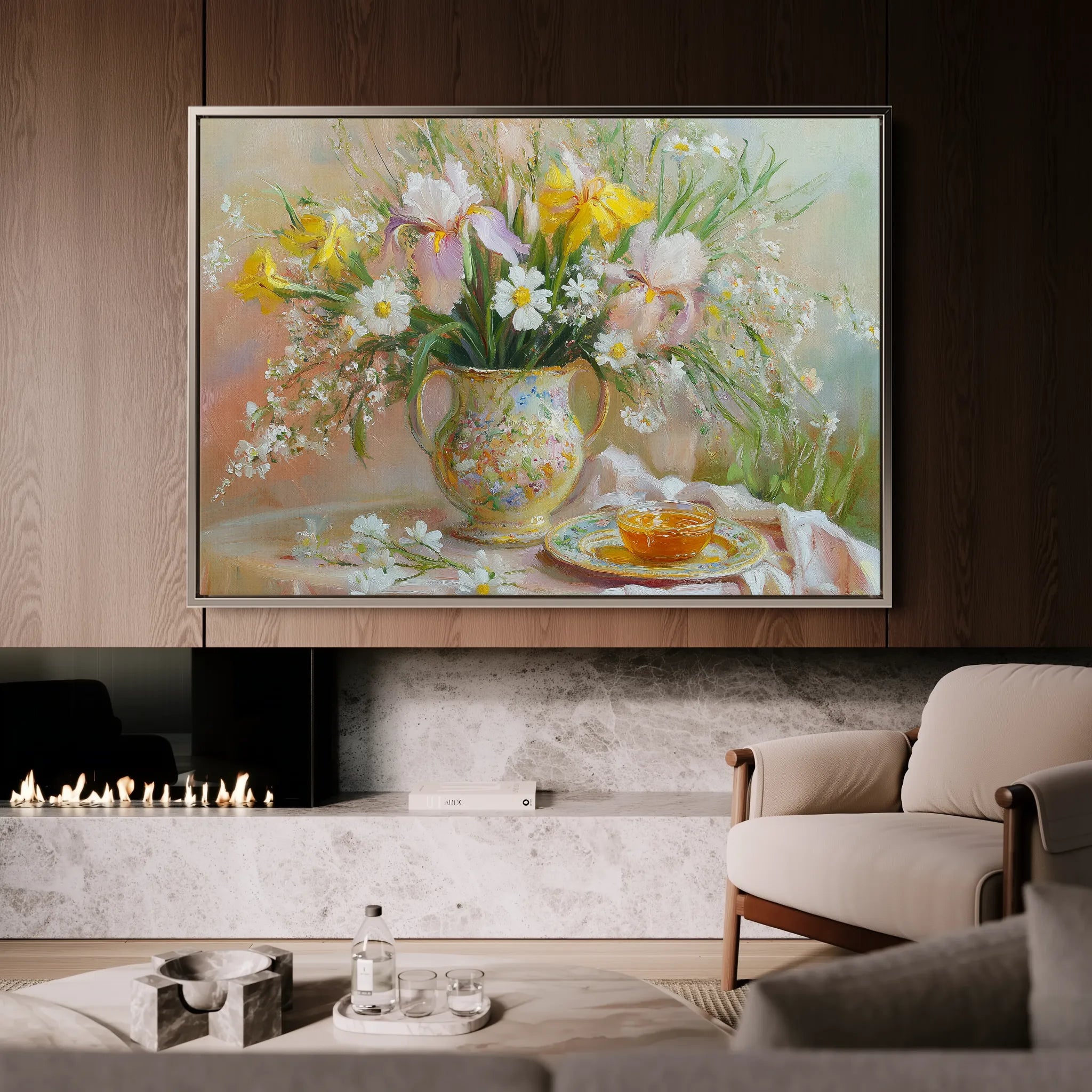 Floral 964 Canvas Art 18" x 24" / 45 x 60 cm / Black