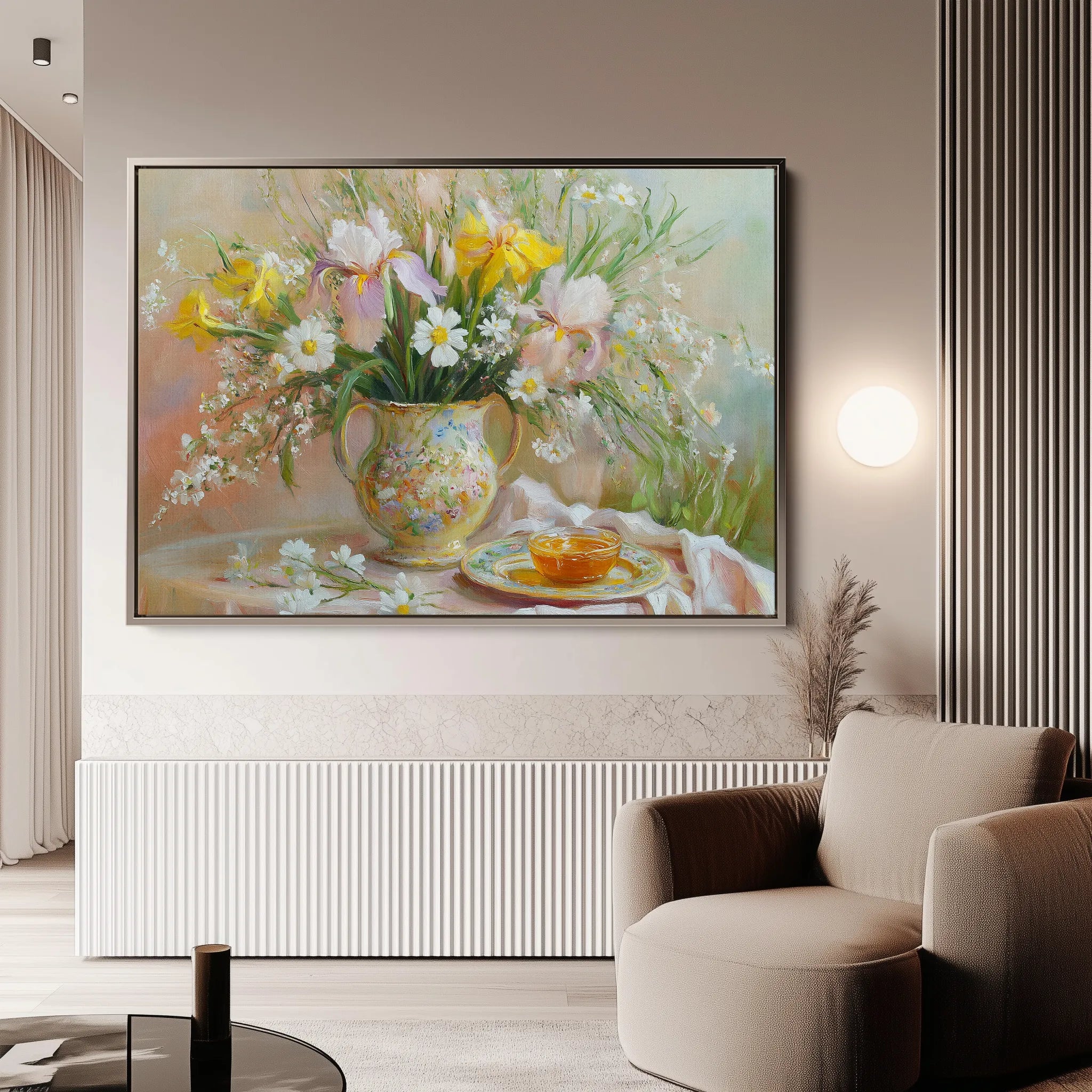 Floral 964 Canvas Art 18" x 24" / 45 x 60 cm / Black