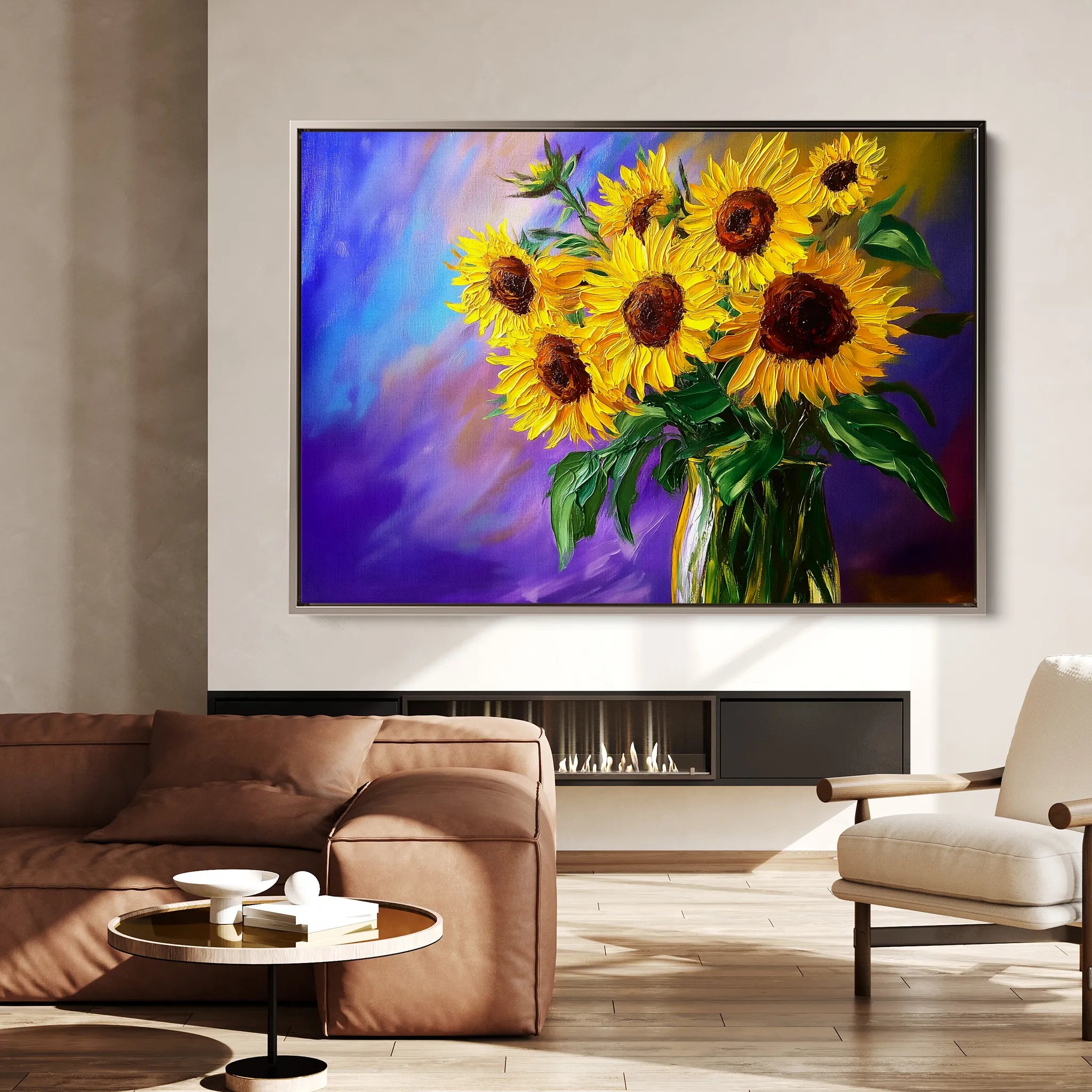 Floral 965 Canvas Art 18" x 24" / 45 x 60 cm / Black