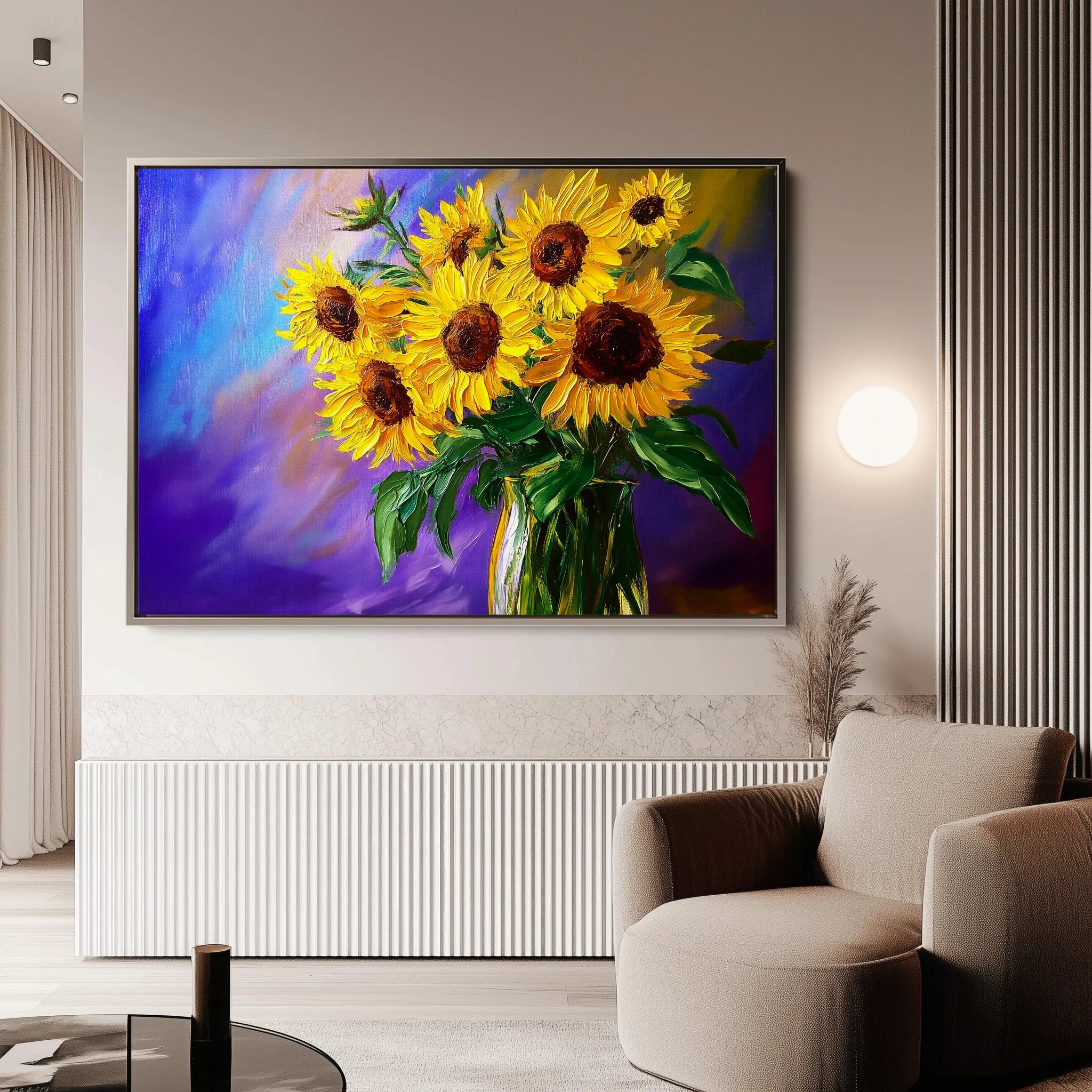 Floral 965 Canvas Art 18" x 24" / 45 x 60 cm / Black