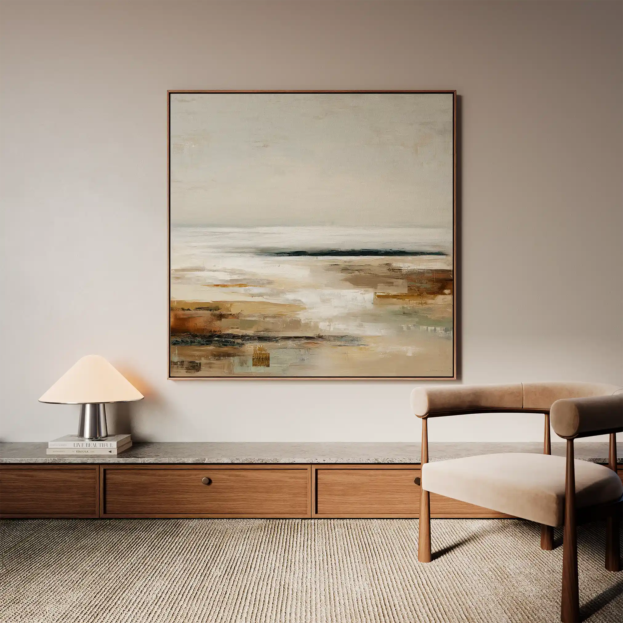 Abstract 966 Canvas Art 16" x 16" / 40 x 40 cm / Black