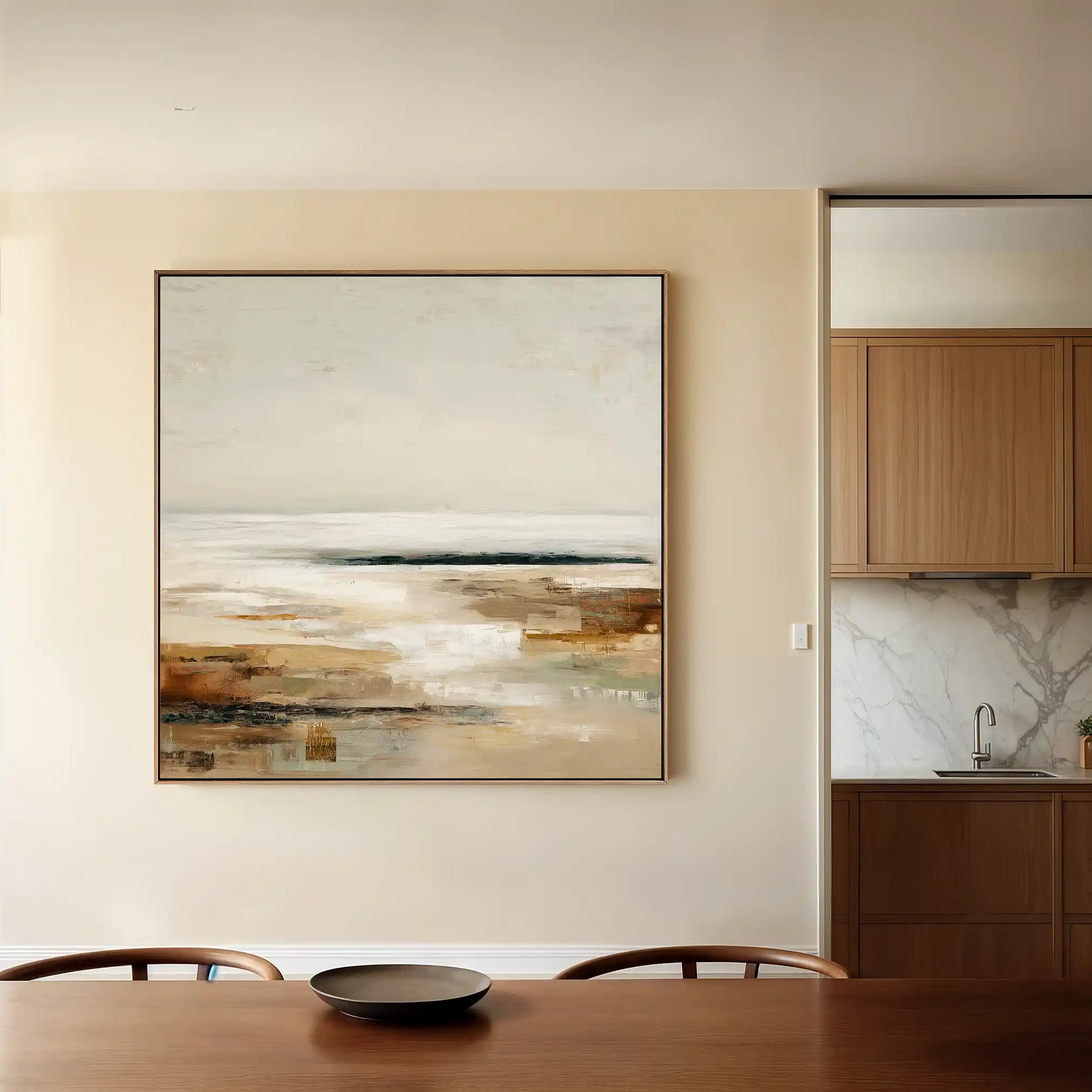 Abstract 966 Canvas Art 16" x 16" / 40 x 40 cm / Black