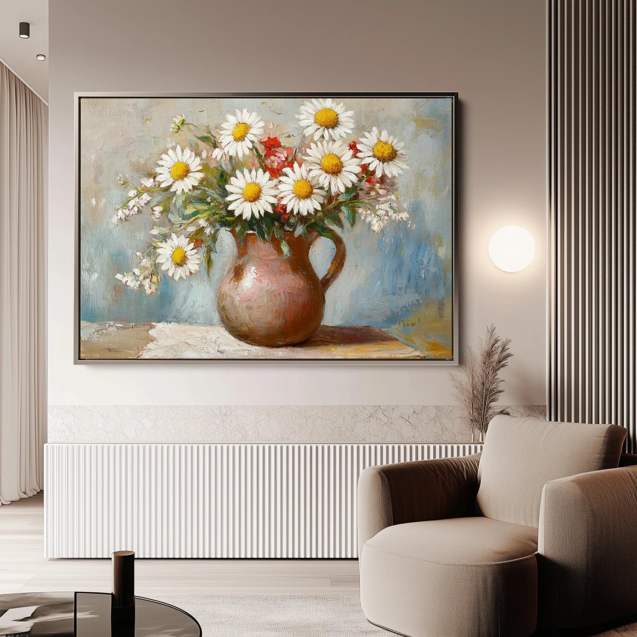 Floral 966 Canvas Art 18" x 24" / 45 x 60 cm / Black