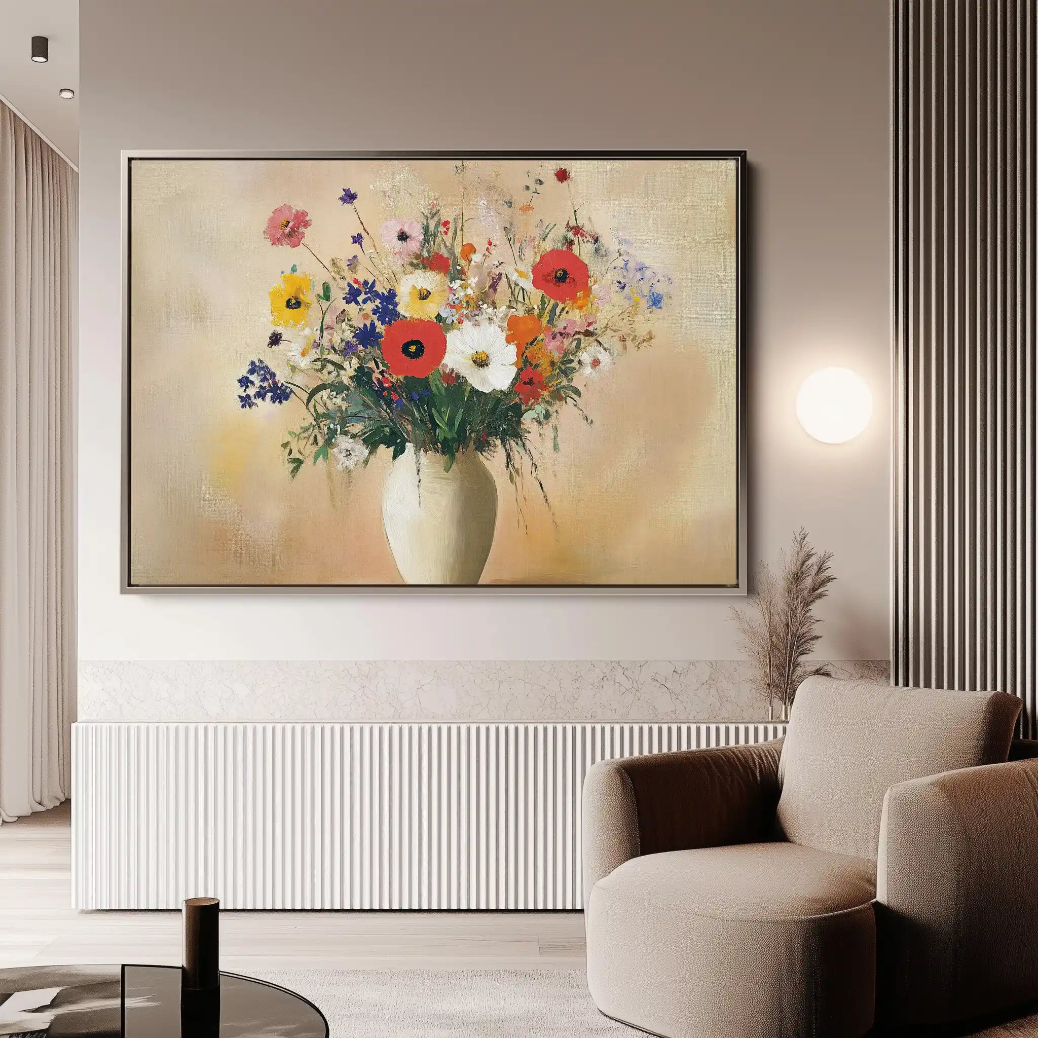Floral 967 Canvas Art 60 x 40 cm / Black