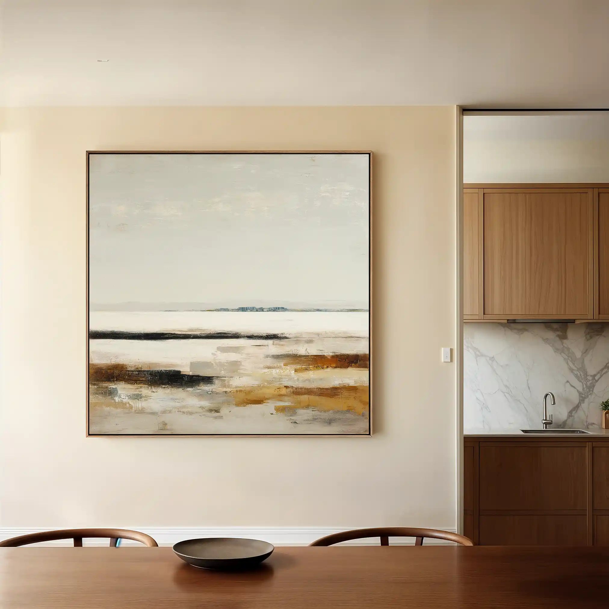 Abstract 968 Canvas Art 16" x 16" / 40 x 40 cm / Black
