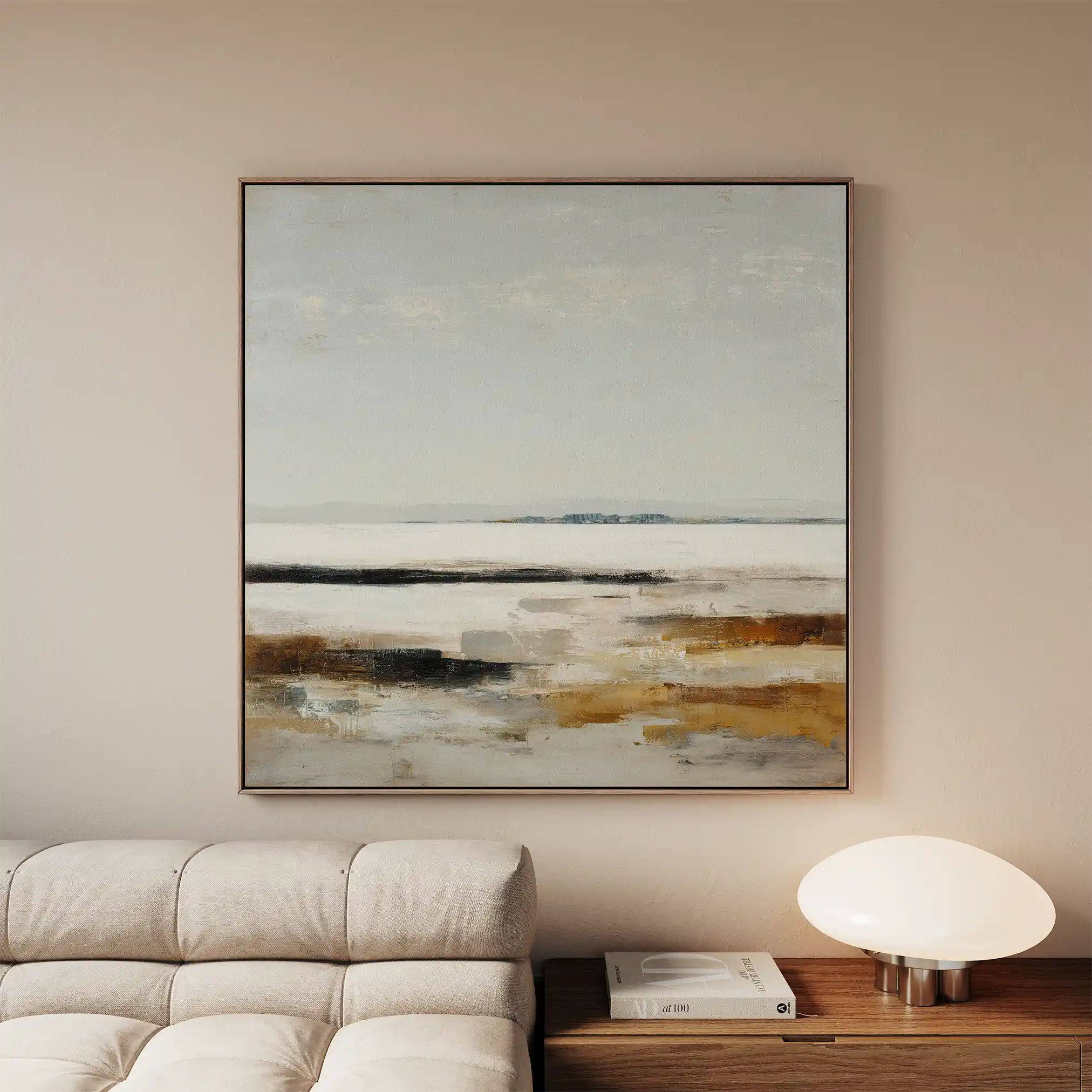 Abstract 968 Canvas Art 16" x 16" / 40 x 40 cm / Black