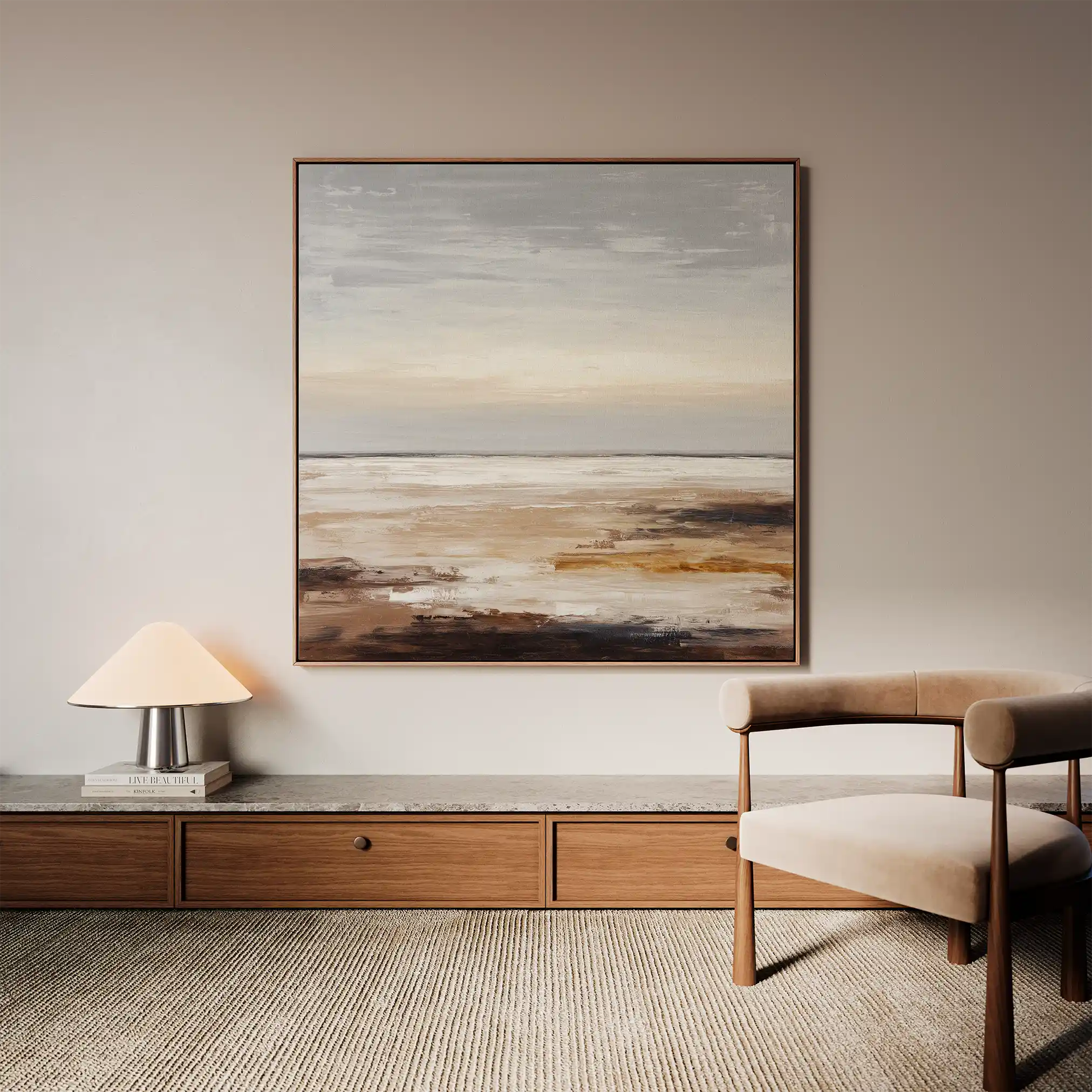 Abstract 969 Canvas Art 16" x 16" / 40 x 40 cm / Black