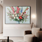 Floral 970 Canvas Art 18" x 24" / 45 x 60 cm / Black