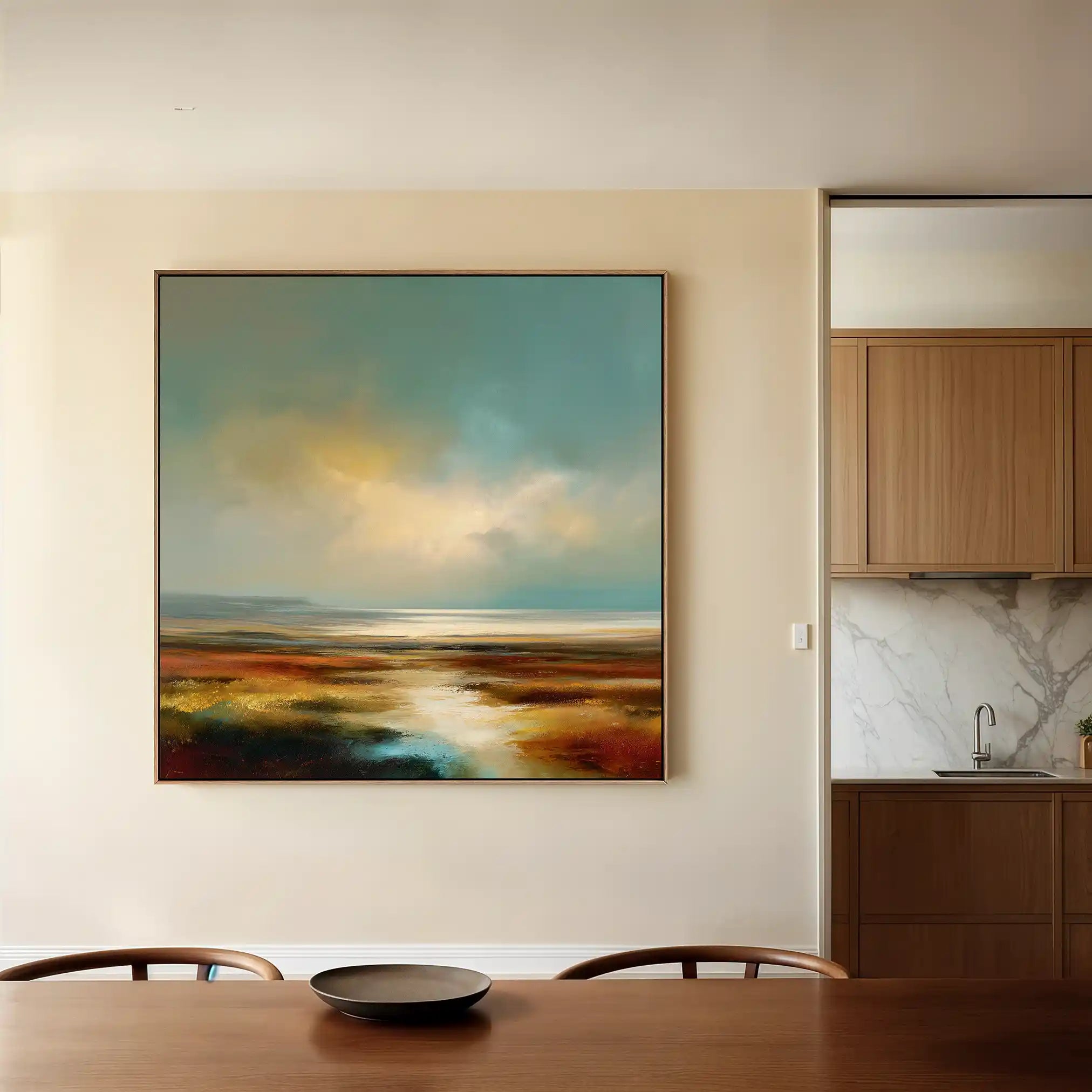 Abstract 971 Canvas Art 16" x 16" / 40 x 40 cm / Black