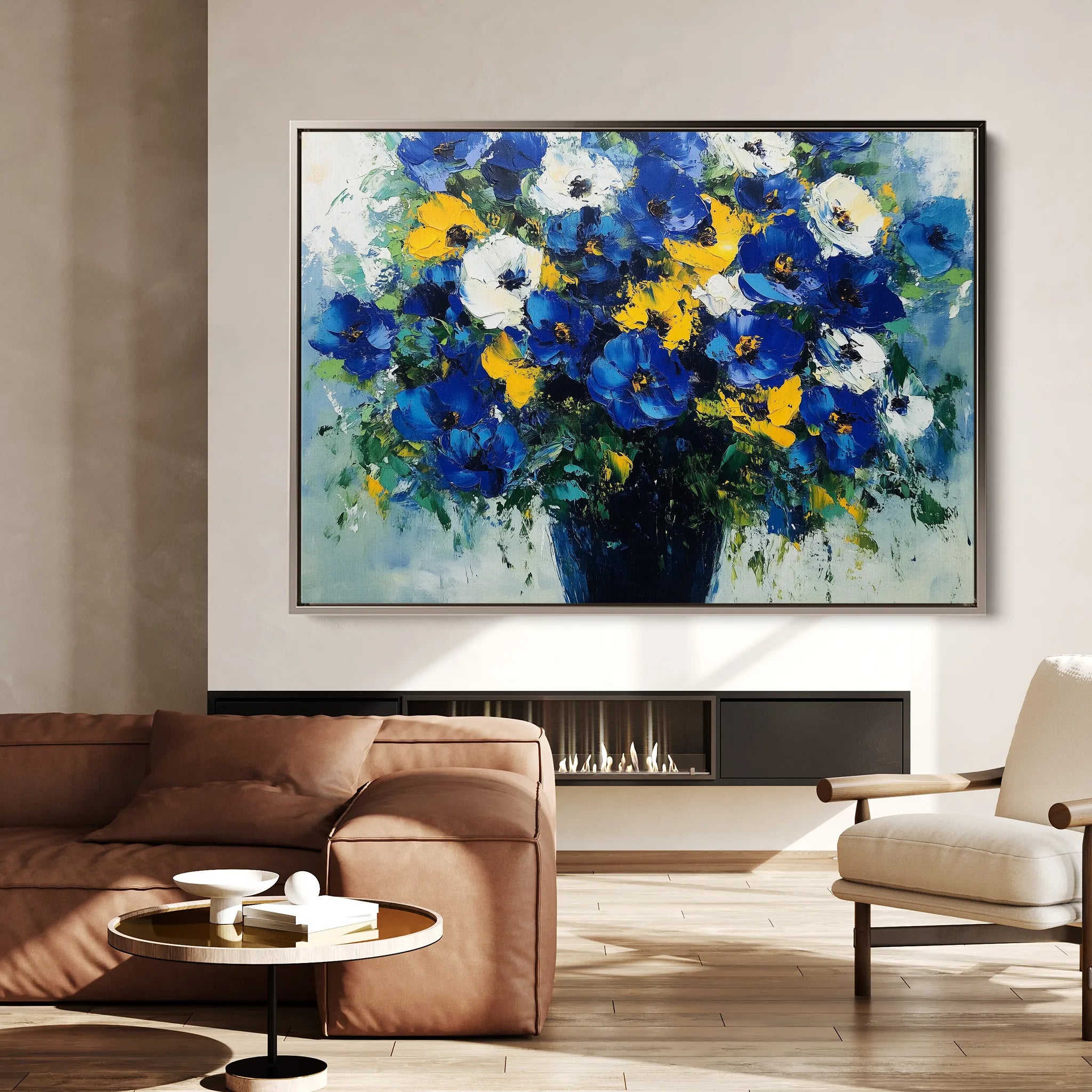 Floral 971 Canvas Art 18" x 24" / 45 x 60 cm / Black